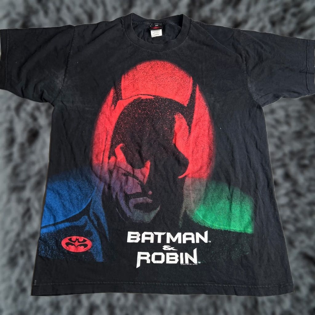 DC Comics VINTAGE Batman & Robin Movie Tee DC Comics Black Short Sleeve L Adult Men 1997 Logo Graphic USA 90s Size US L / EU 52-54 / 3 - 1 Thumbnail