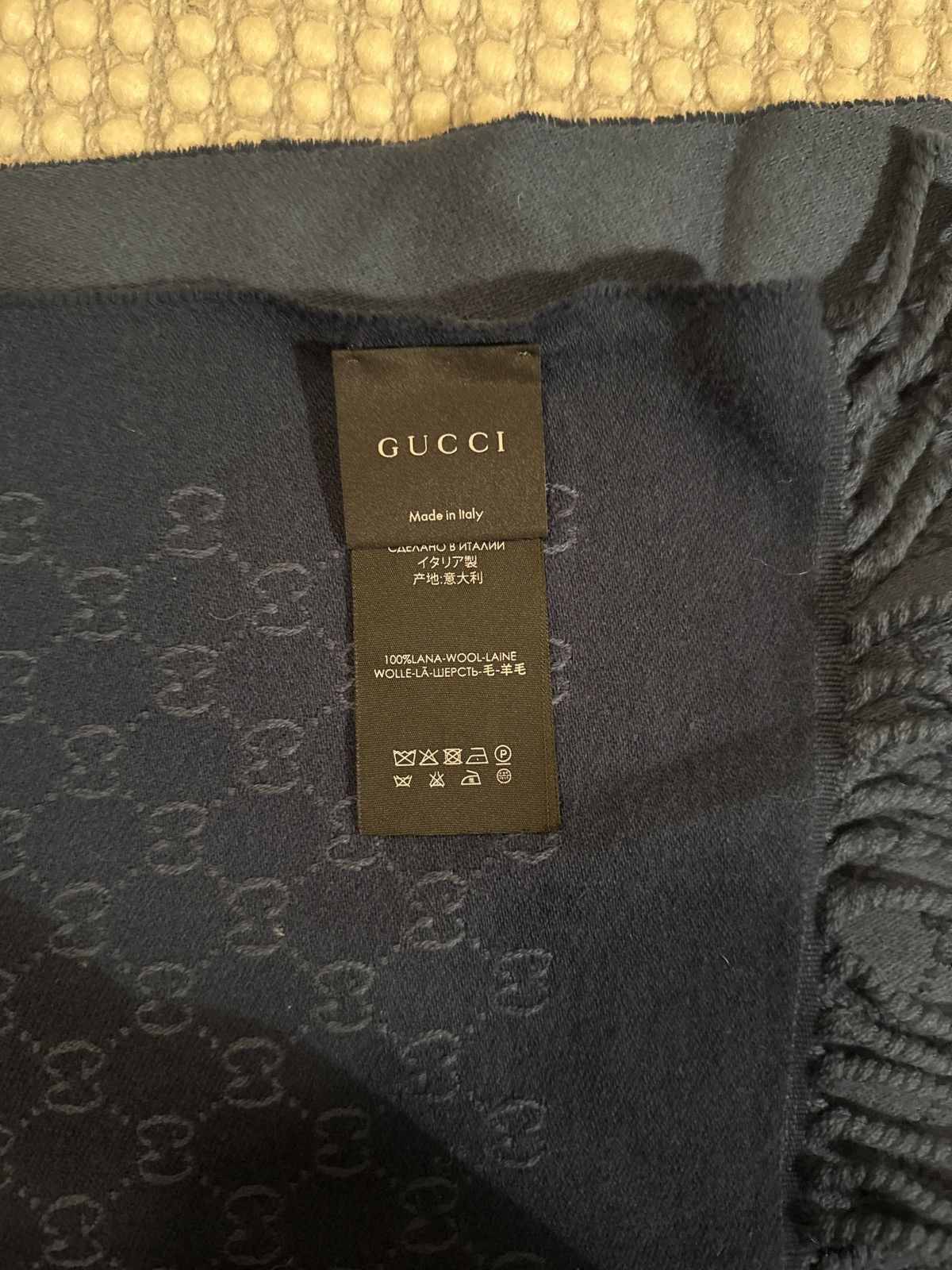 Gucci Gucci Blue Wool Scarf Size ONE SIZE - 4 Thumbnail