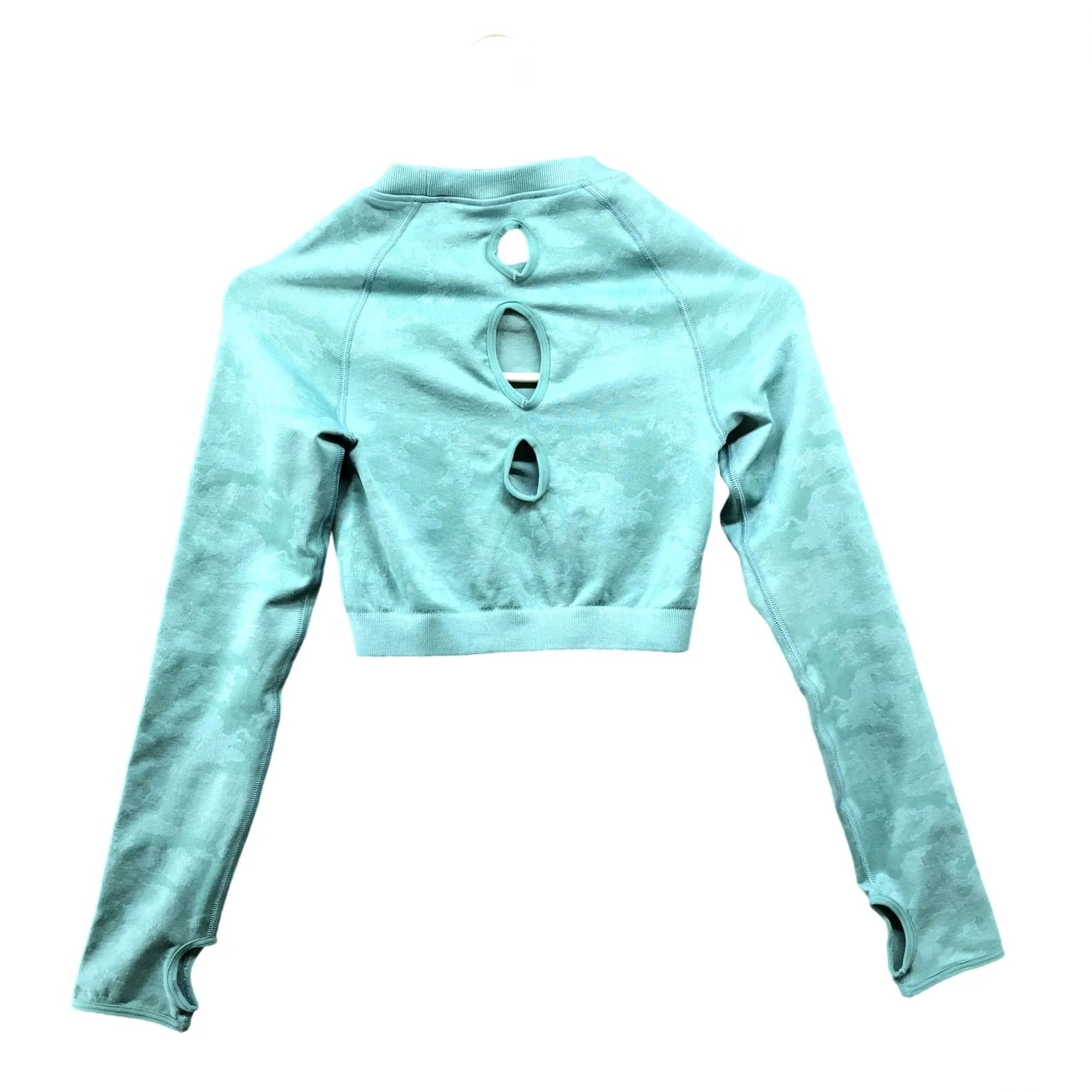 Gymshark Gymshark Womens S Blue Long Sleeve Active Shirt Thumbholes Cut Out Back Size S / US 4 / IT 40 - 2 Thumbnail