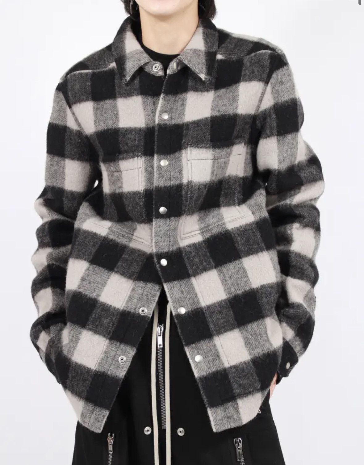 Rick Owens × Rick Owens Drkshdw RICK OWENS BLACK OMBRÉ PLAID