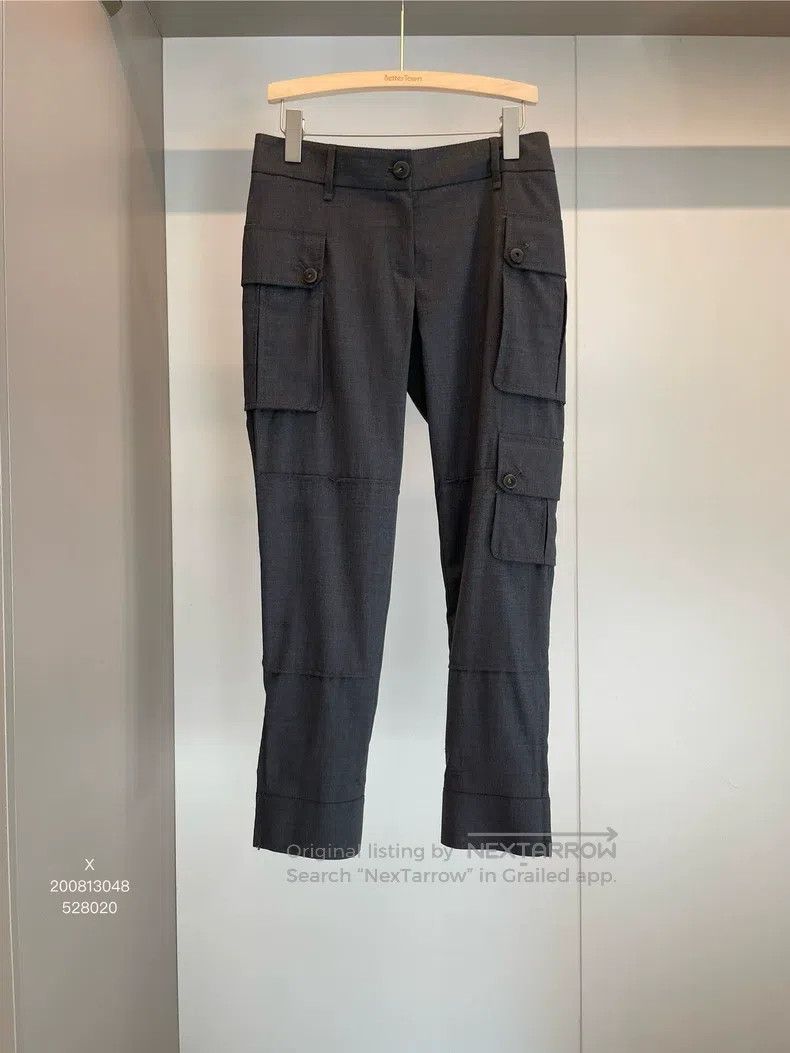 Brunello Cucinelli Brunello Cucinelli Black Gray Wool Casual Long Pants Size 26" / US 2 / IT 38 - 1 Thumbnail