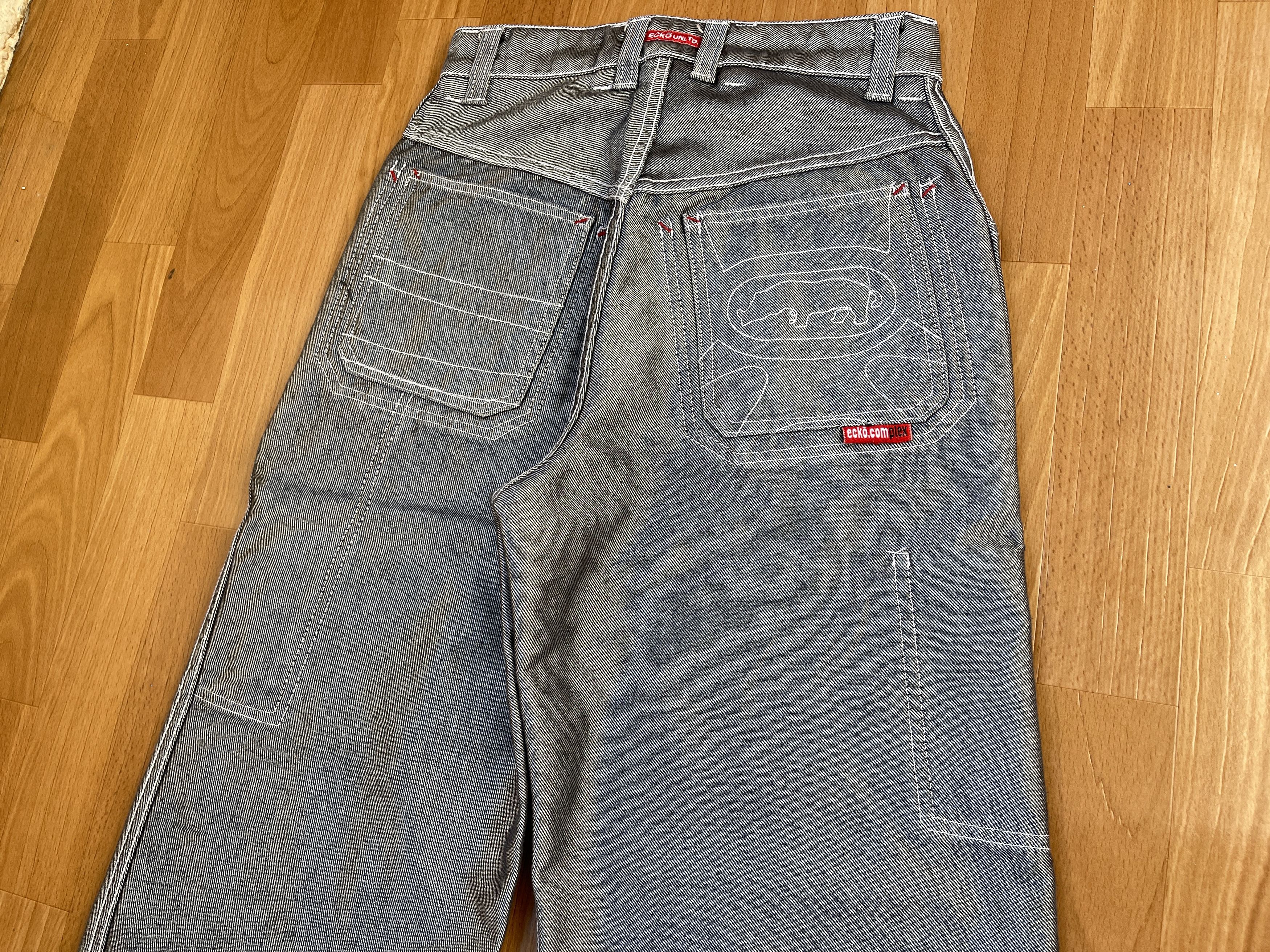Ecko Unltd. Ecko Unltd jeans, shiny silver metallic vintage baggy Y2K 26 Size US 26 / EU 42 - 5 Thumbnail