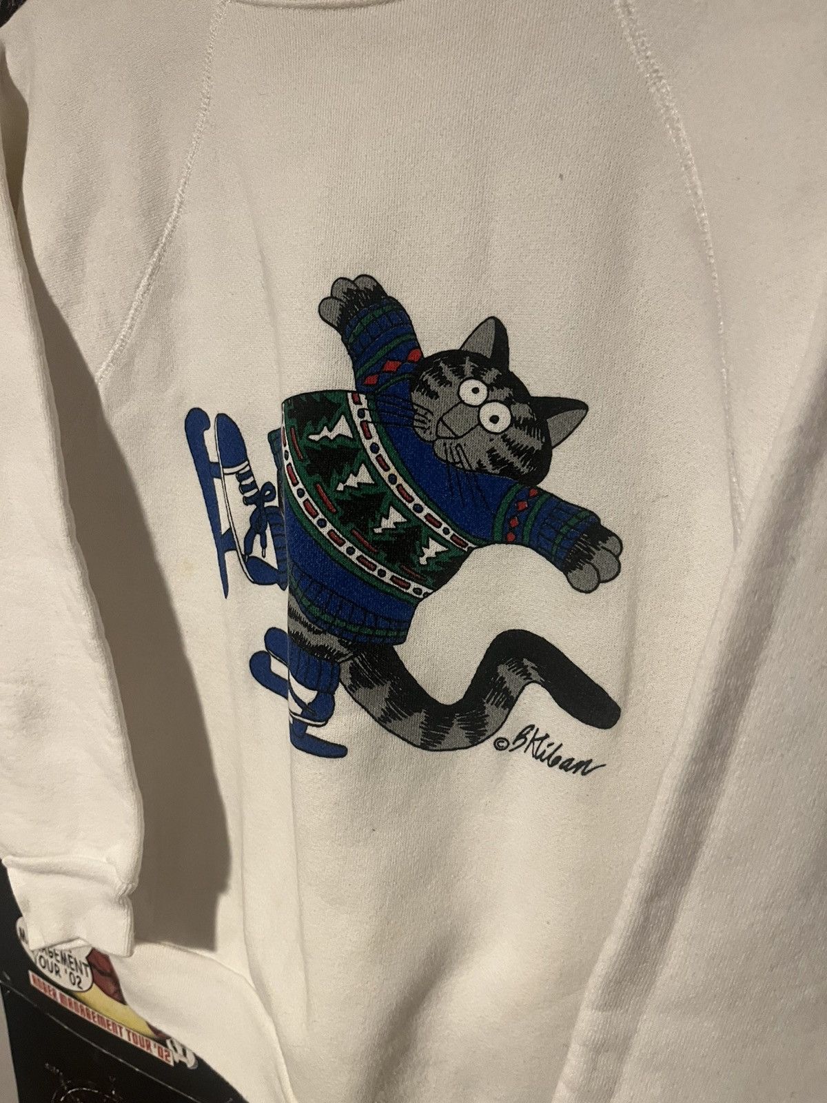 Other 80’s Crazy Shirts Double sided B Kliban Skating Cat sweater Size L / US 10 / IT 46 - 2 Thumbnail