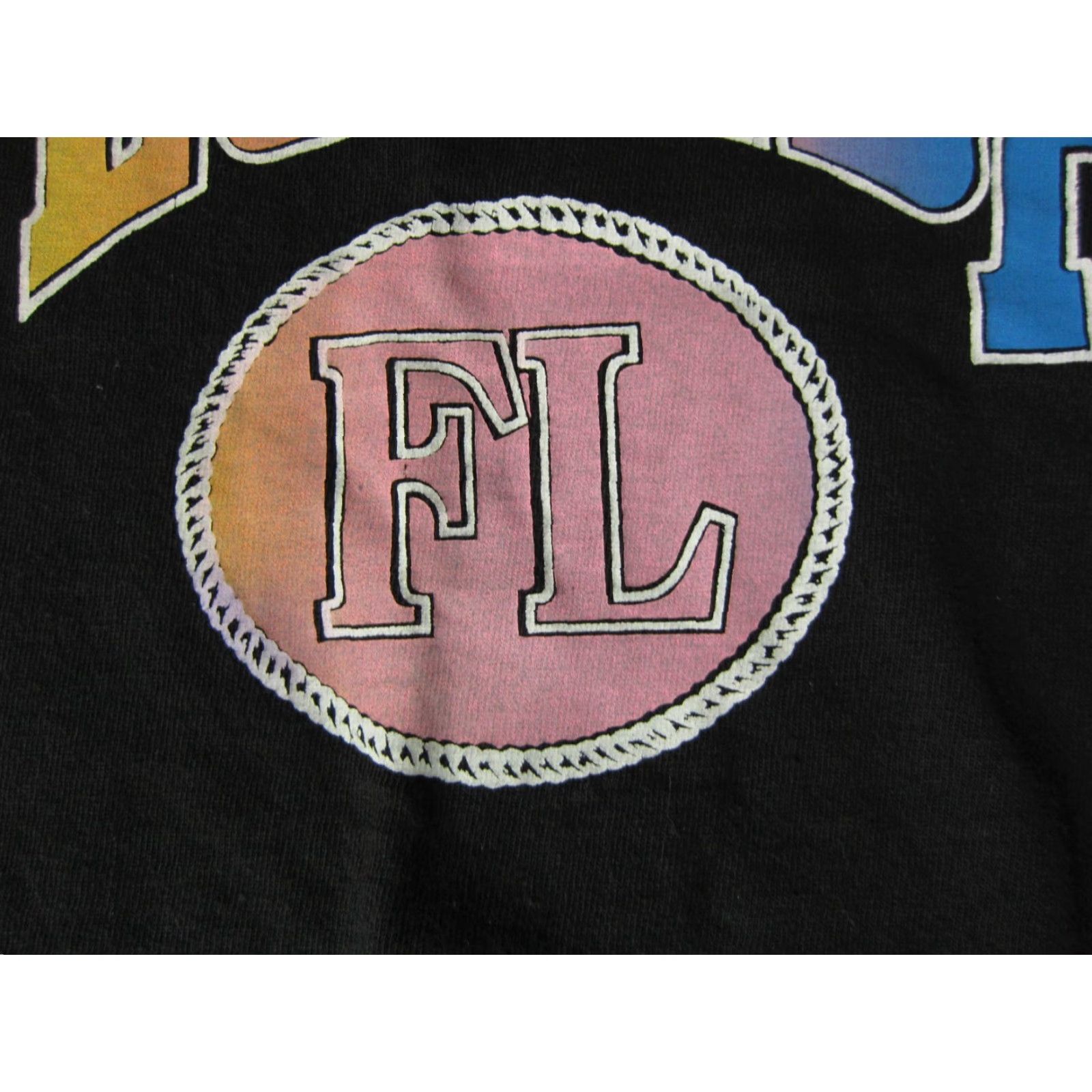 Vintage VINTAGE Oneita Florida Shirt XL Black Crew Neck Short Sleeve T-Shirt 80s 90s Mens Made in USA Single Stitch Size US XL / EU 56 / 4 - 3 Thumbnail