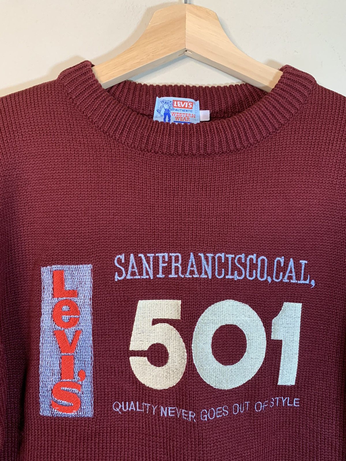 Levi's × Levi's Vintage Clothing × Vintage *RARE* Vintage 50’s Levi’s Western Wear 501 Knit Sweater - M Size US M / EU 48-50 / 2 - 2 Thumbnail