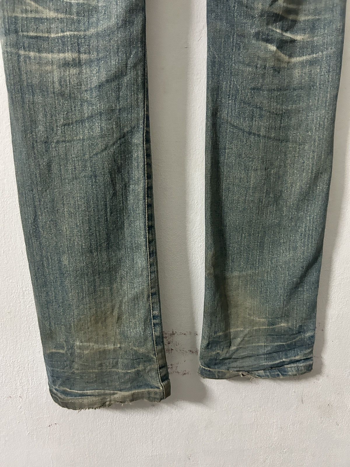 Japanese Brand Gumu international washed double waist jeans Size US 33 - 10 Thumbnail