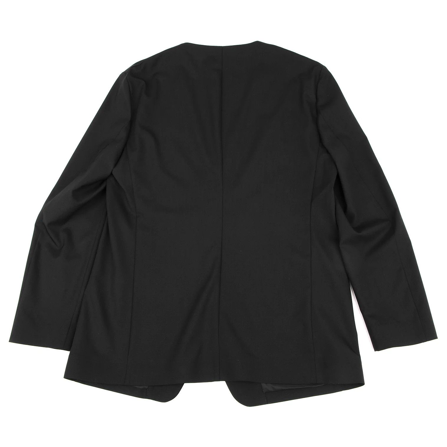 Emporio Armani Wool 1-Button No-Collar Jacket in Black Size 48 Size US M / EU 48-50 / 2 - 9 Thumbnail
