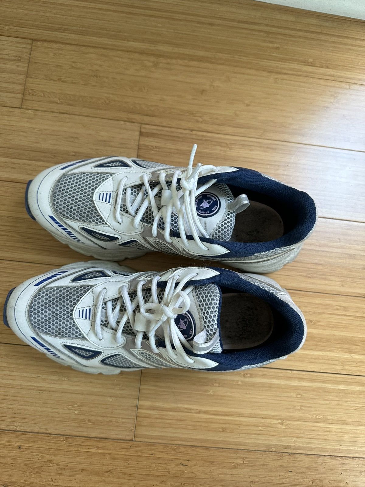 Helmut Lang Axel Arigato Marathon Runner White Blue Dad Sneakers 11 Size US 11 / EU 44 - 7 Thumbnail