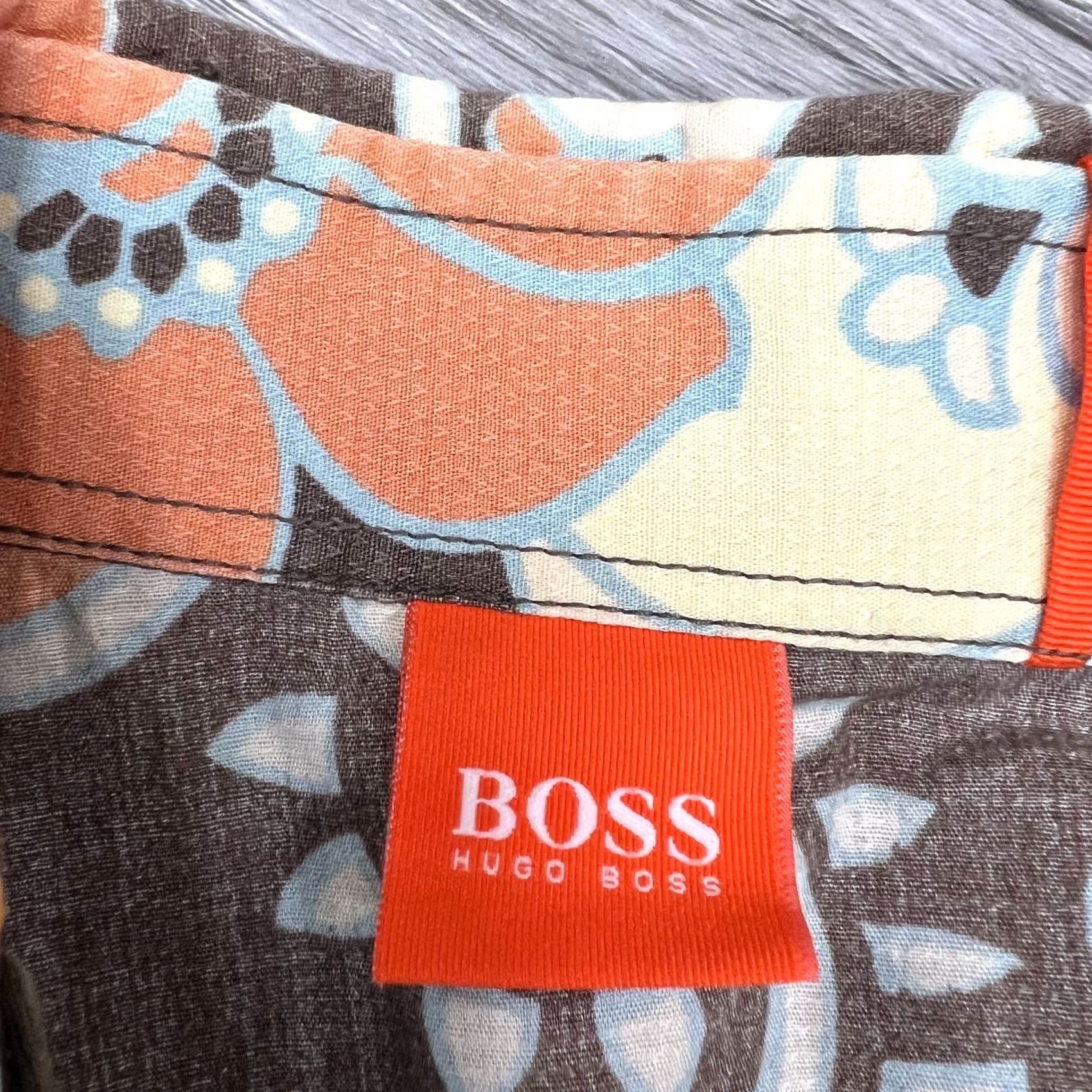 Hugo Boss VINTAGE HUGO BOSS Shirt Mens 2XL Orange Floral Print Retro Long Sleeve Size Size US XXL / EU 58 / 5 - 5 Thumbnail