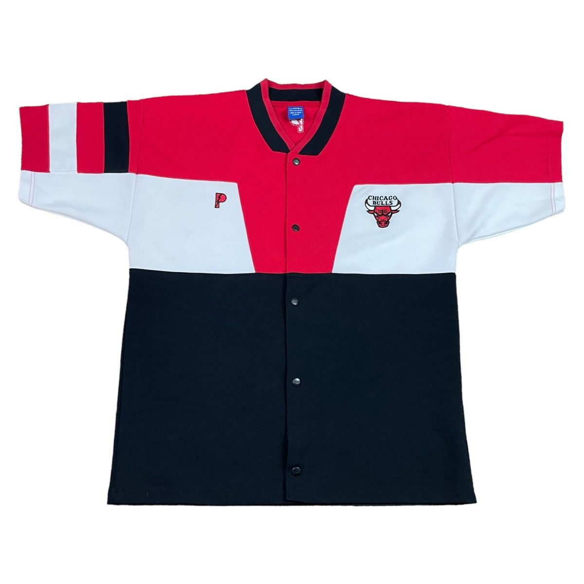 NBA × Pro Player × Vintage Vintage 90s Chicago Bulls NBA Warm Up Snap Shirt Adult XL Size US XXL / EU 58 / 5 - 1 Thumbnail