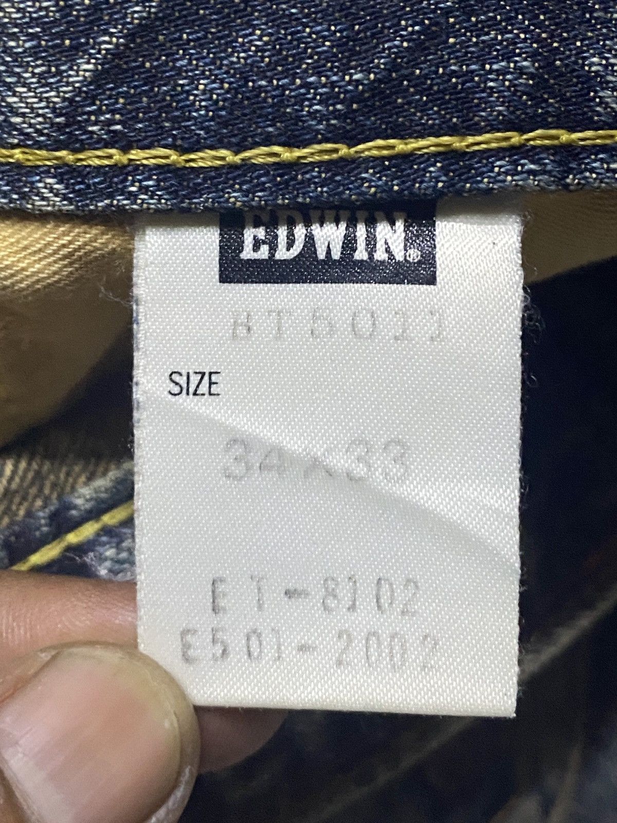 Junya Watanabe Vintage Edwin 503 Blue Trip Thunder Mud Wash Baggy Jeans Size US 36 / EU 52 - 22 Thumbnail