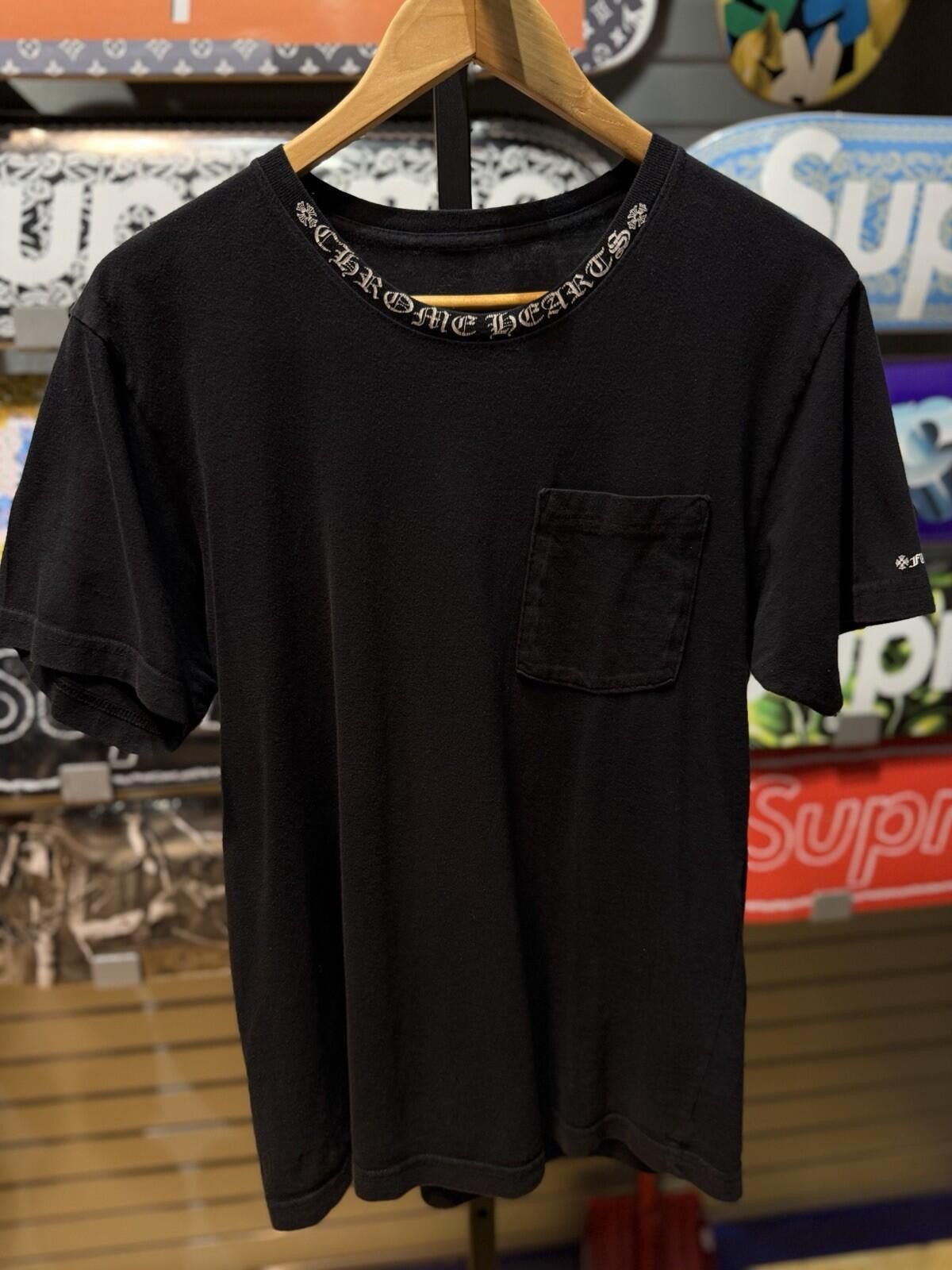 Chrome Hearts Chrome Hearts Neck Logo Tee Shirt Black Size (M) RARE Size US M / EU 48-50 / 2 - 2 Thumbnail