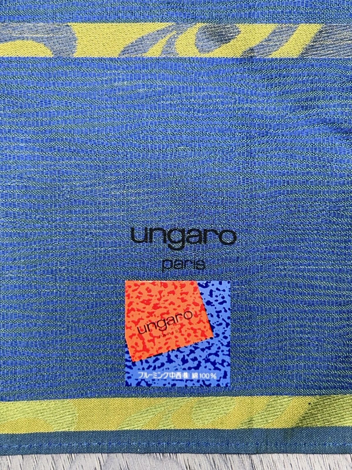 Ungaro Paris Ungaro Paris Vintage Blue & Green 2 Tone Handkerchief Scarf Size ONE SIZE - 3 Thumbnail