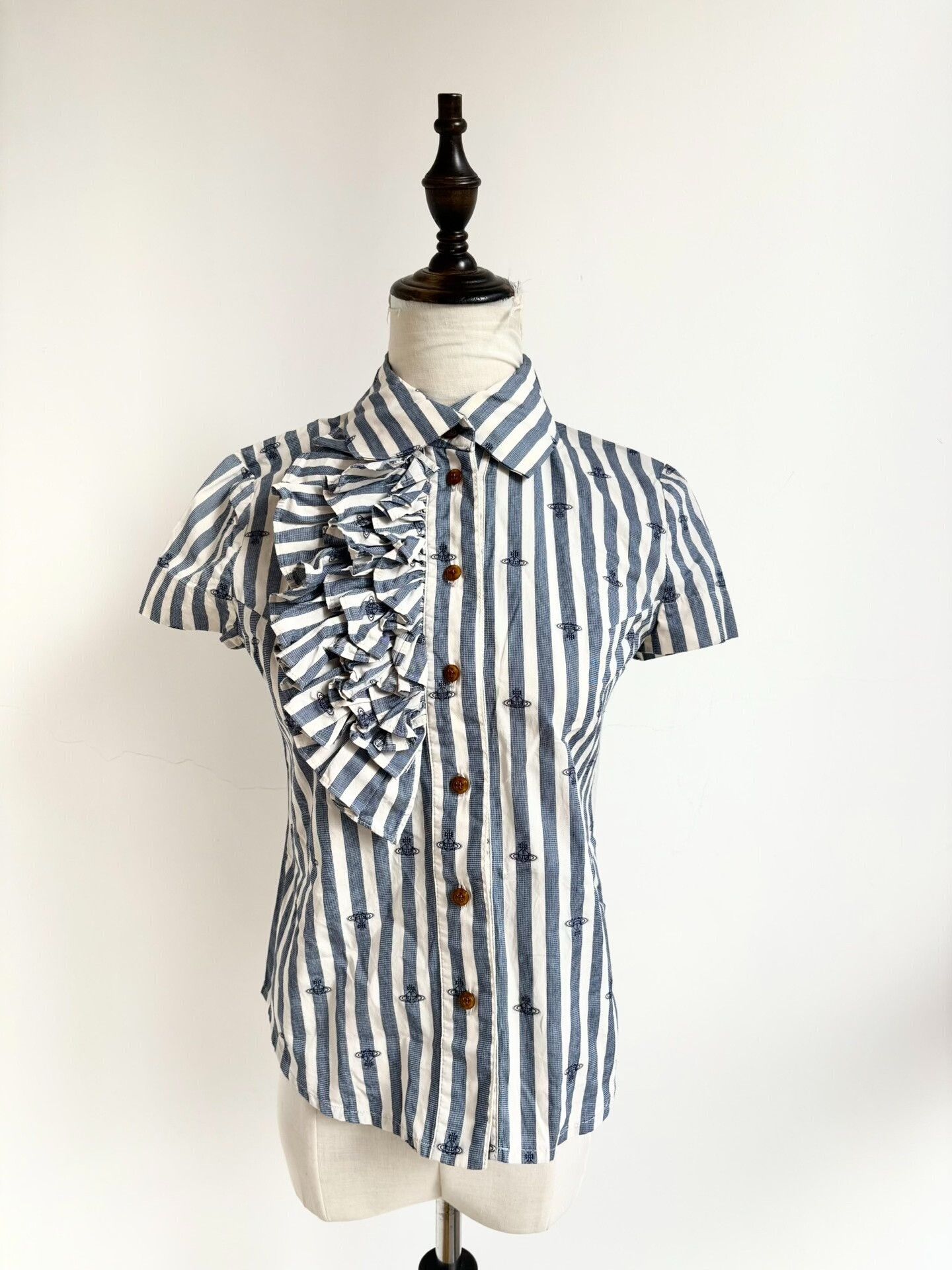 Vivienne Westwood Vivienne Westwood Striped Saturn Short Sleeve Shirt Size S / US 4 / IT 40 - 1 Thumbnail