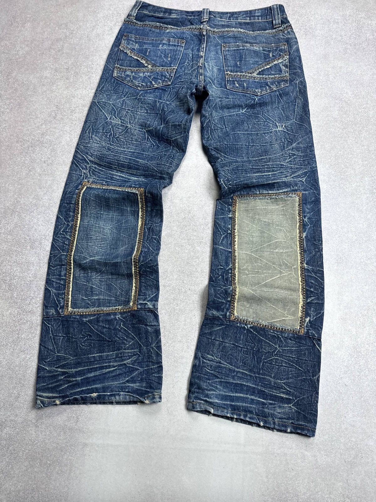 Japanese Brand Vintage Clockhouse Avantgarde Baggy Grunge Patchwork Jeans Size US 32 / EU 48 - 5 Thumbnail