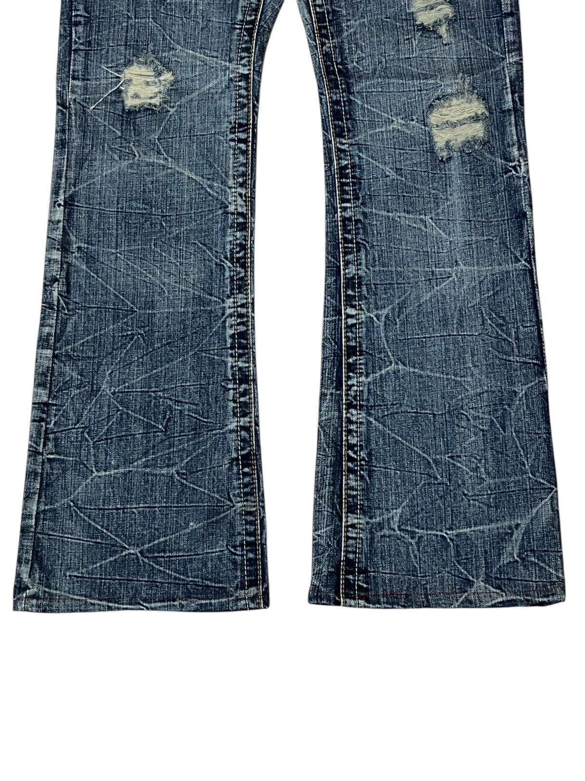 semanticdesign SICK🔥VINTAGE SEMANTIC DESIGN JAPAN DISTRESSED FLARED JEANS Size US 31 - 3 Thumbnail