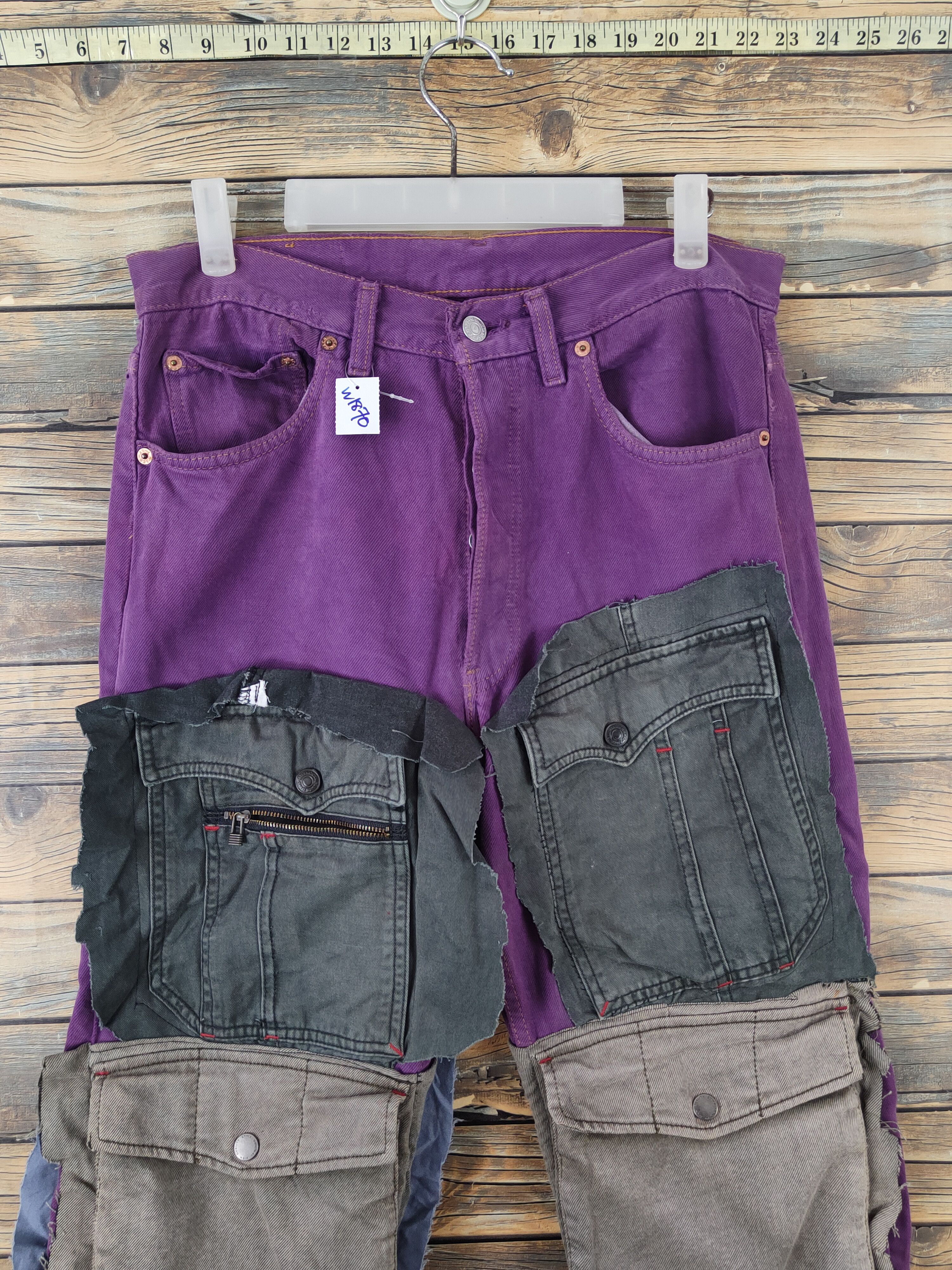 Levi's DL Levis multipocket reconstruct ripped Patched denim #W1870 Size US 32 / EU 48 - 2 Thumbnail