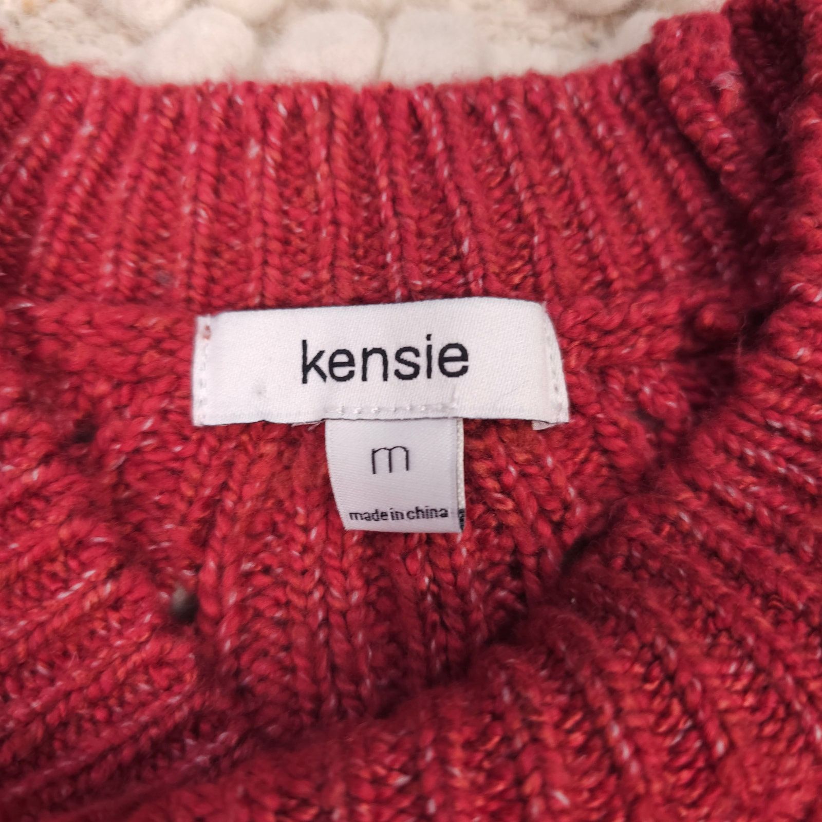 Other Kensie Nubby Textured Knit Sweater Red Sz Medium Size M / US 6-8 / IT 42-44 - 6 Thumbnail