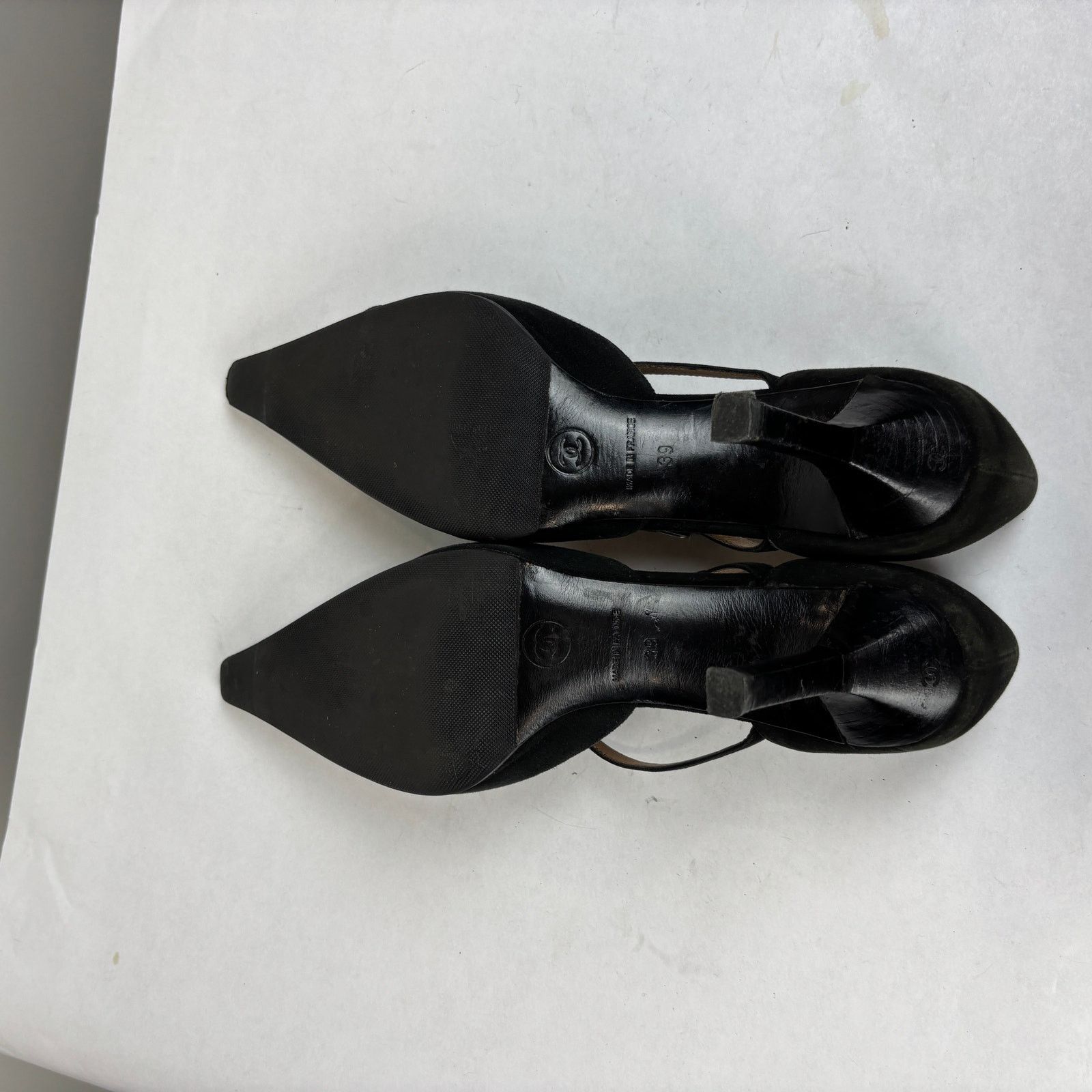Chanel × Vintage VTG Chanel Suede Strappy Pointed Toe Kitten Heels Women's 39 Size US 9 / IT 39 - 8 Thumbnail