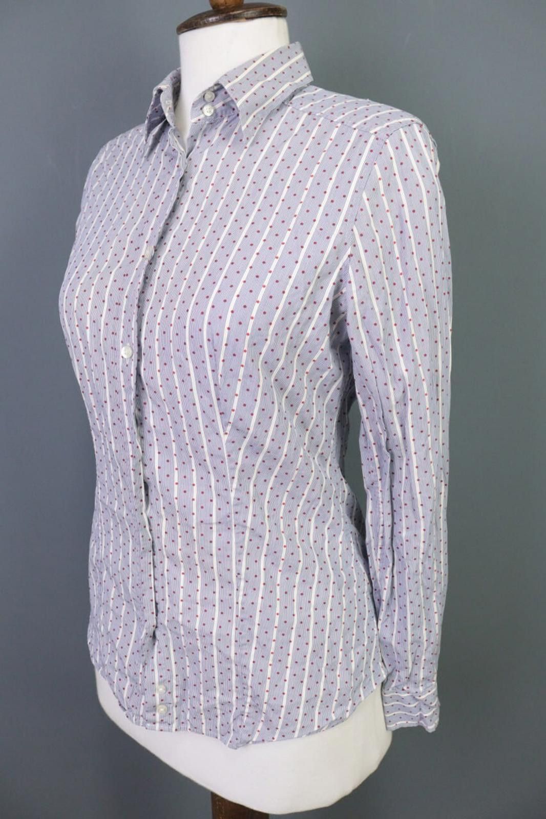 Etro Etro Milano Blue Striped Dotted Top Shirt Size 42 Size M / US 6-8 / IT 42-44 - 8 Thumbnail