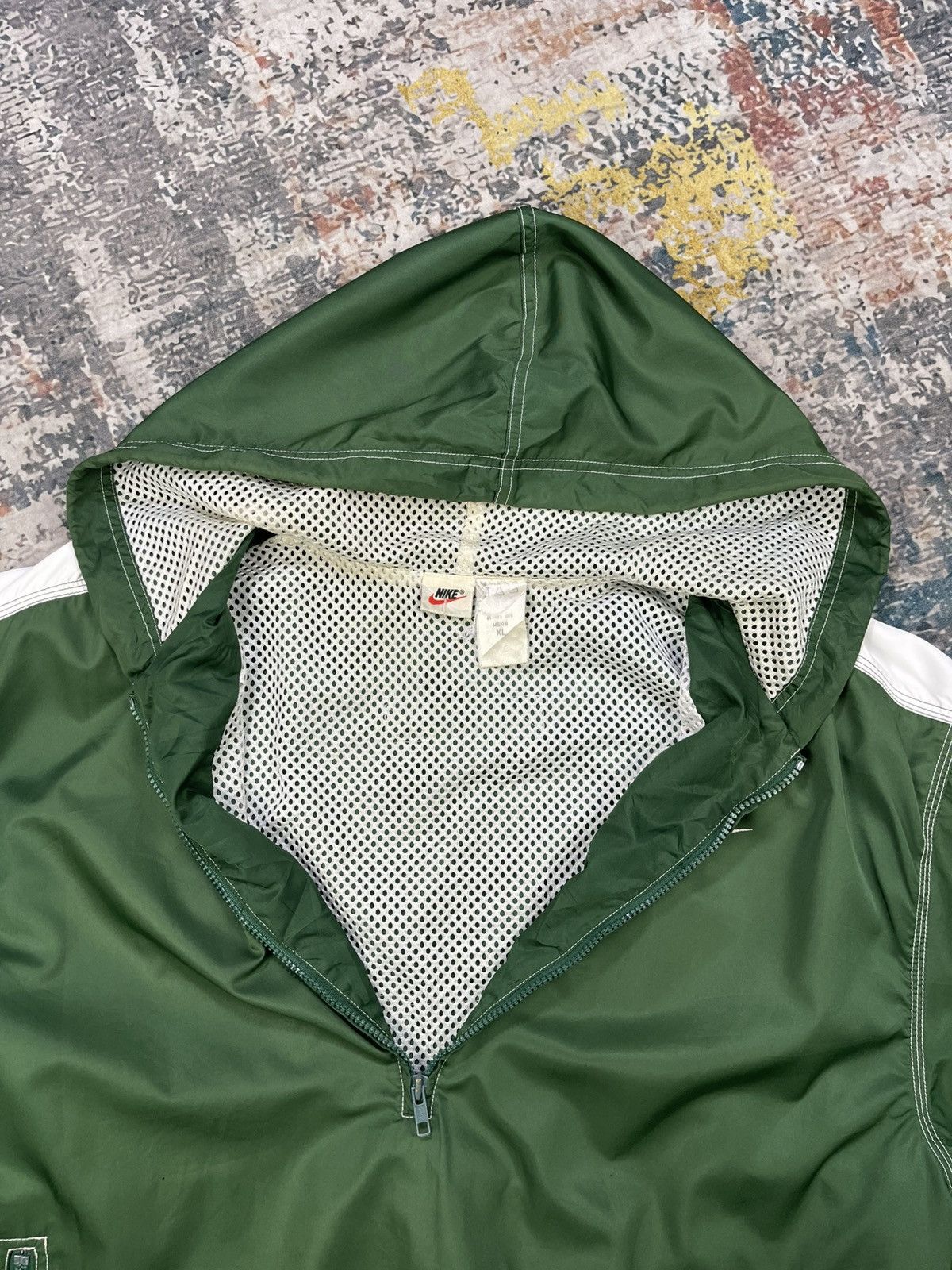 Nike Vtg 90s Nike Half Zipper Swoosh Hooded Windbreakers Size US XL / EU 56 / 4 - 8 Thumbnail