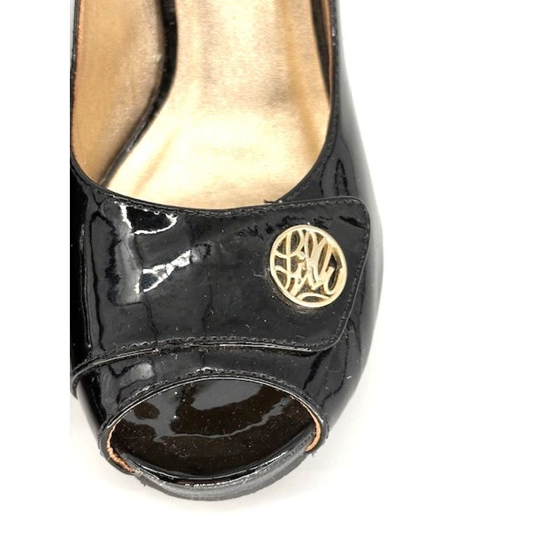 Lilly Pulitzer Lilly Pulitzer Patent Leather Peep Toe 3” Wedges in Black Size US 7.5 / IT 37.5 - 3 Thumbnail
