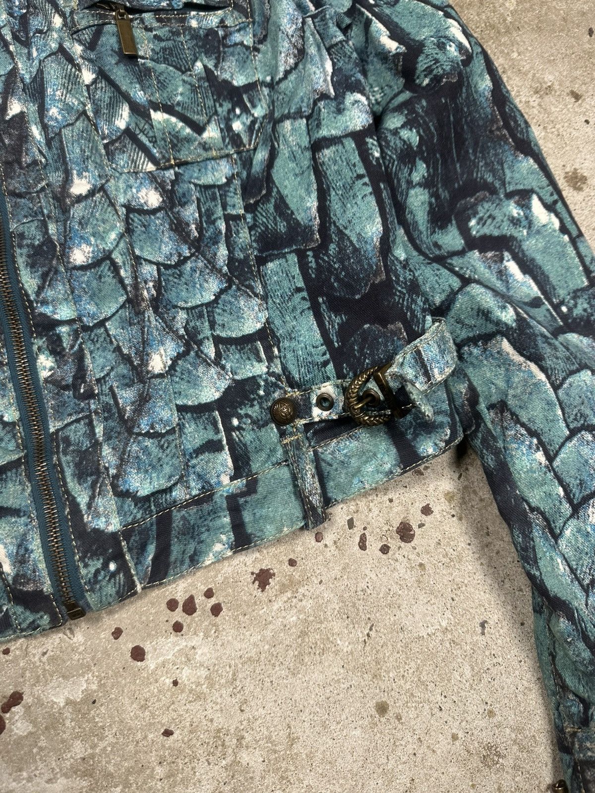 Just Cavalli 2000s Just Cavalli Python Blue Print Denim Trucker Jacket Size S / US 4 / IT 40 - 5 Thumbnail