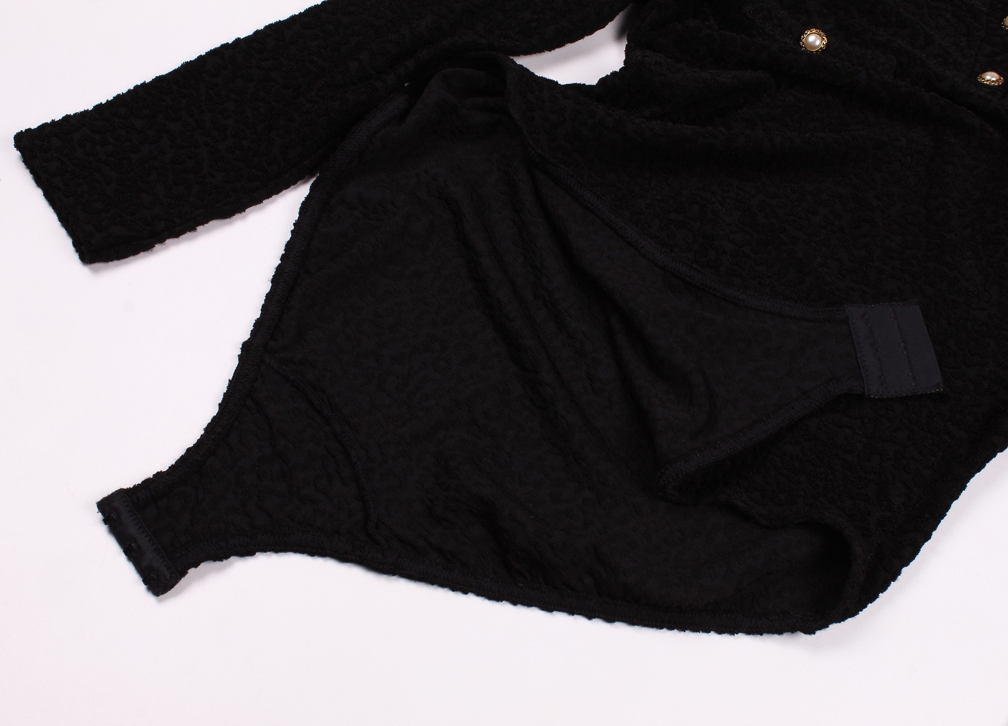Vintage Vintage Les Swity Glam Black Long Sleeve Bodysuit Size M / US 6-8 / IT 42-44 - 8 Thumbnail
