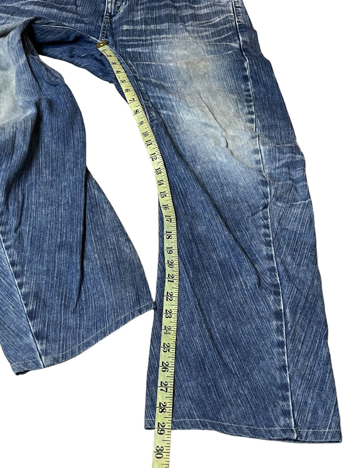 Edwin SICK🔥VINTAGE EDWIN XV FUNCTION CURVE LEG DISTRESSED JEANS Size US 35 - 17 Thumbnail
