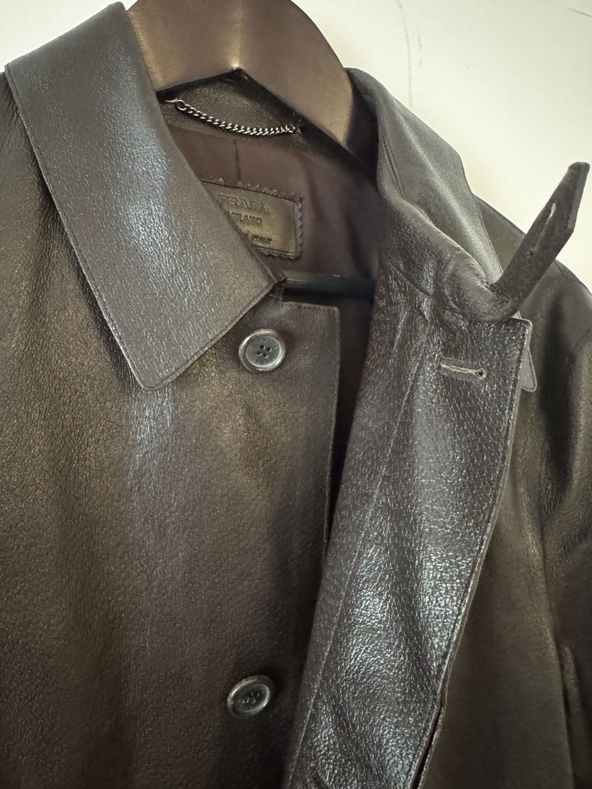 Prada Prada Milano Leather Overcoat (Brown Calfskin) Size US M / EU 48-50 / 2 - 3 Thumbnail