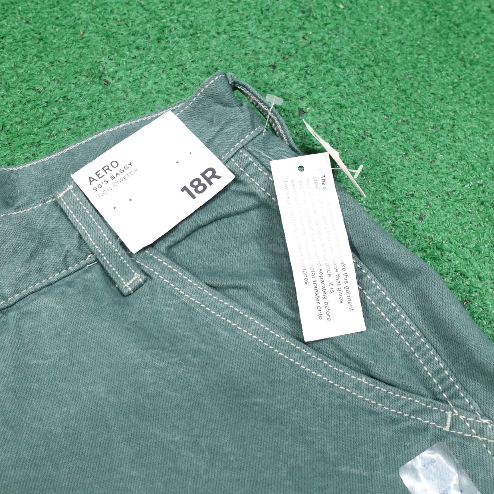 Aeropostale Vintage AeroPostale Green Denim Jeans Women's Size 18 Regular Fit Non-Stretch 90s Inspired Size 40" / US 18 - 3 Thumbnail