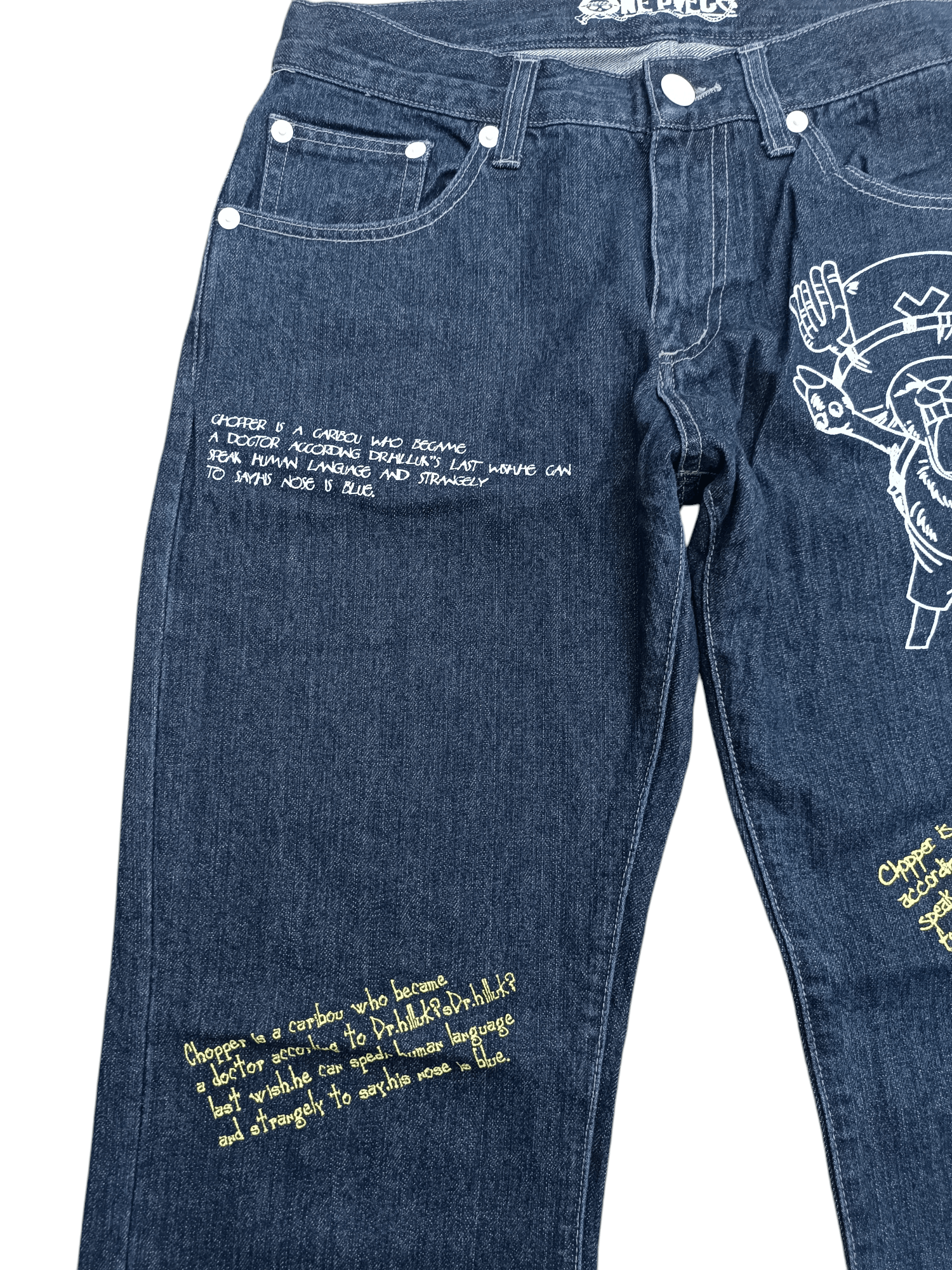 One Piece × Vintage Vintage Chopper One Piece Denim Jeans Size US 34 / EU 50 - 3 Thumbnail