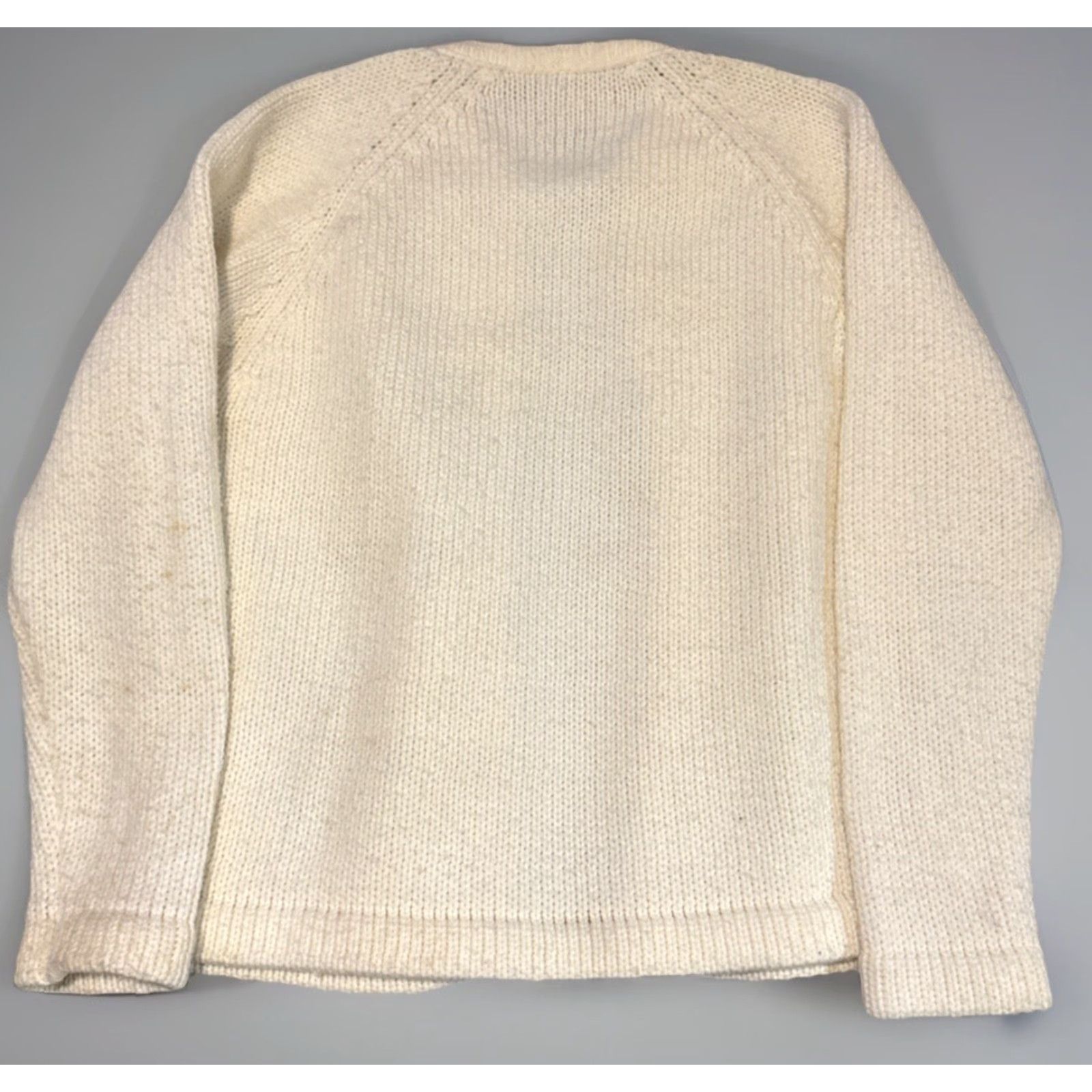 Vintage VINTAGE 1960s Flower Art 3D Cotton Cardigan Knit Sweater Large Knitwear Size L / US 10 / IT 46 - 2 Thumbnail