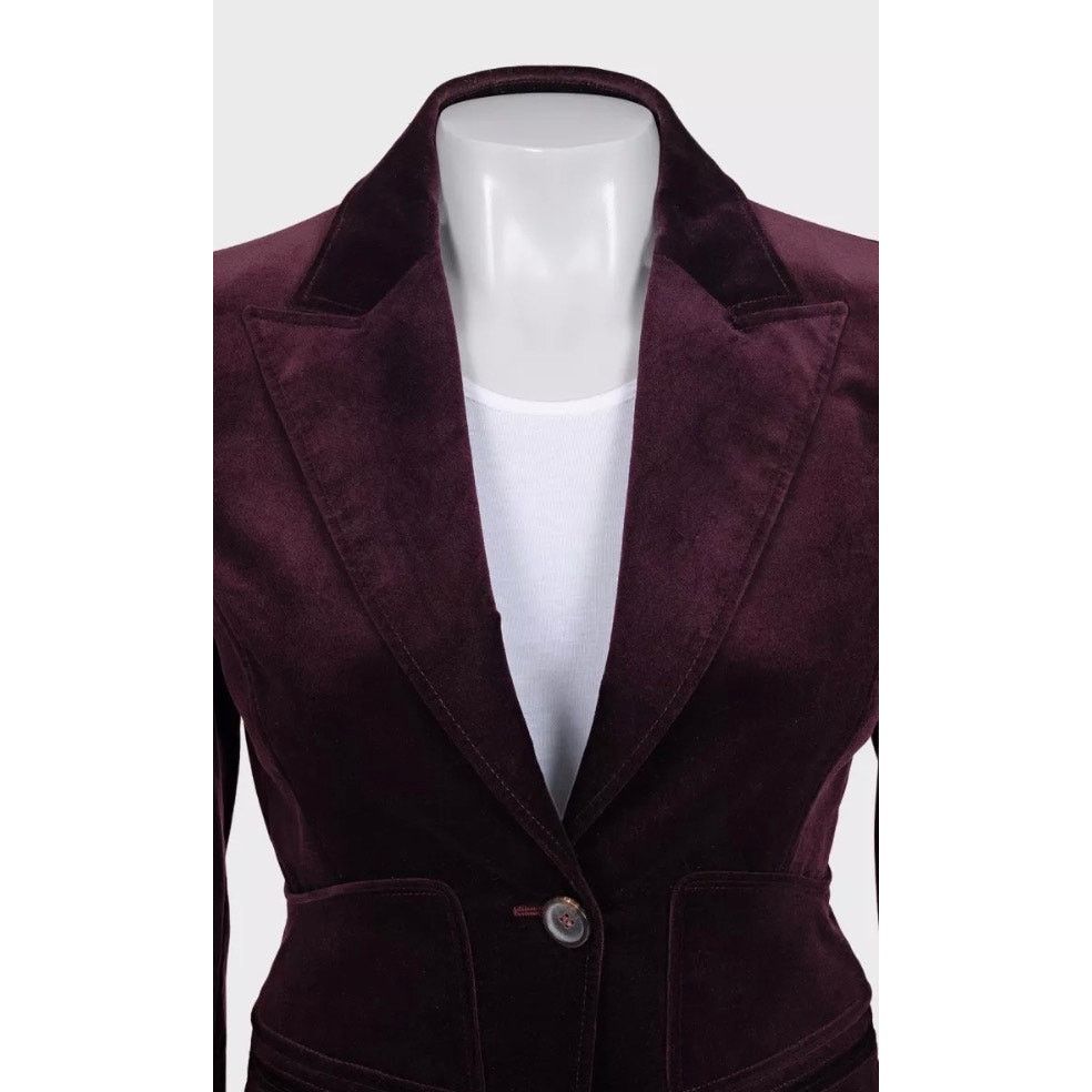 Gucci Gucci Purple Velvet Fitted Jacket - Italian Size 38/XS Size XS / US 0-2 / IT 36-38 - 4 Thumbnail