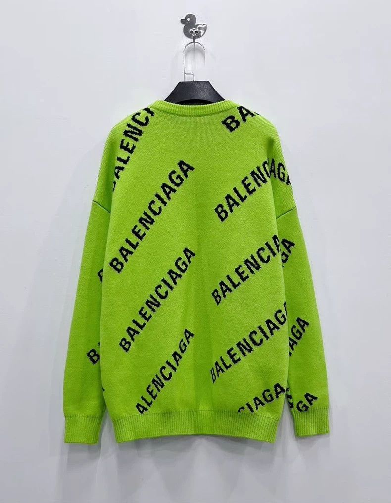 Balenciaga Balenciaga Black and Green Bullet Screen Logo Sweater-2506 Size US S / EU 44-46 / 1 - 2 Thumbnail