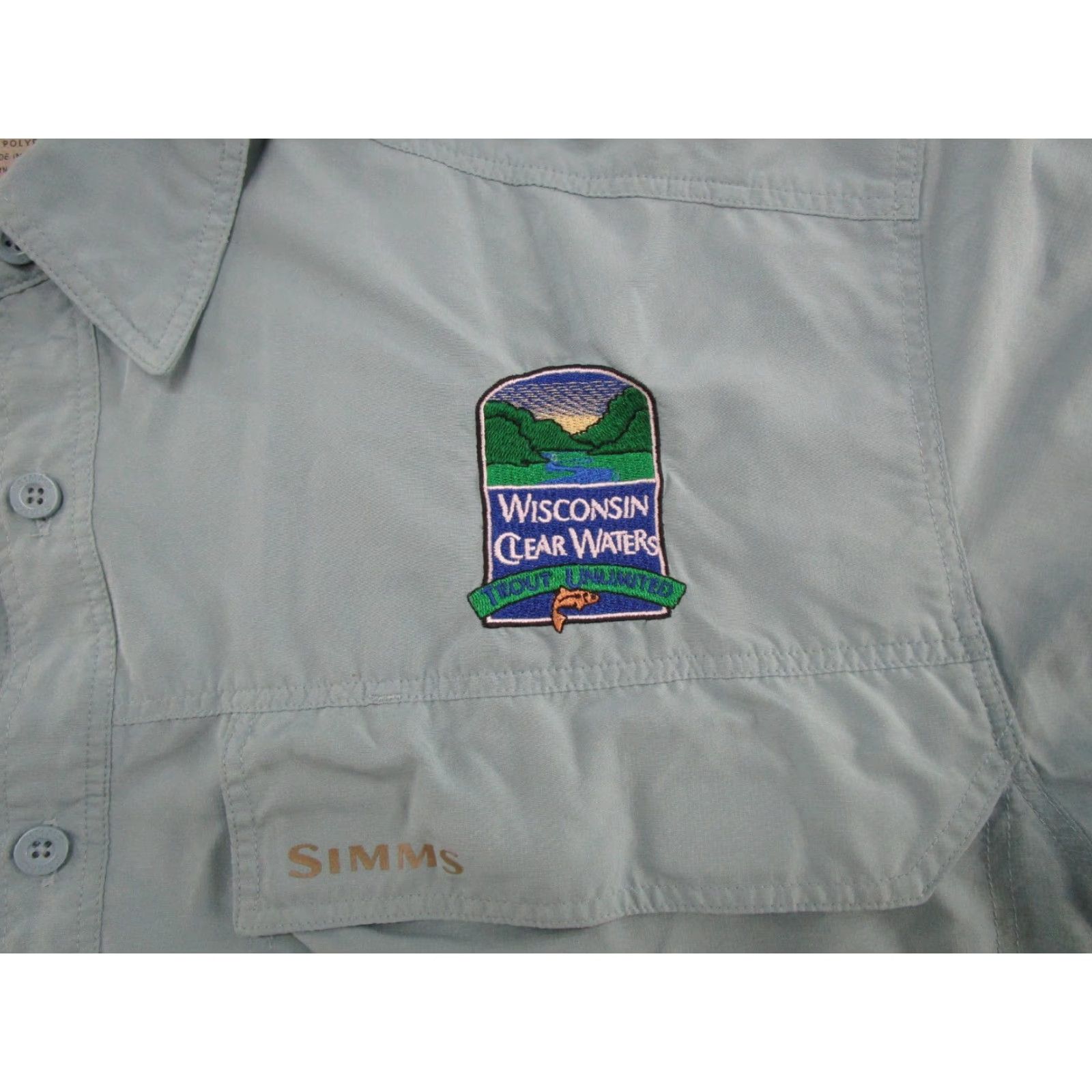 Vintage Simms Shirt Mens 2XL Blue COR3 Vented Button-Up Long Sleeve Nylon Read Size US XXL / EU 58 / 5 - 2 Thumbnail