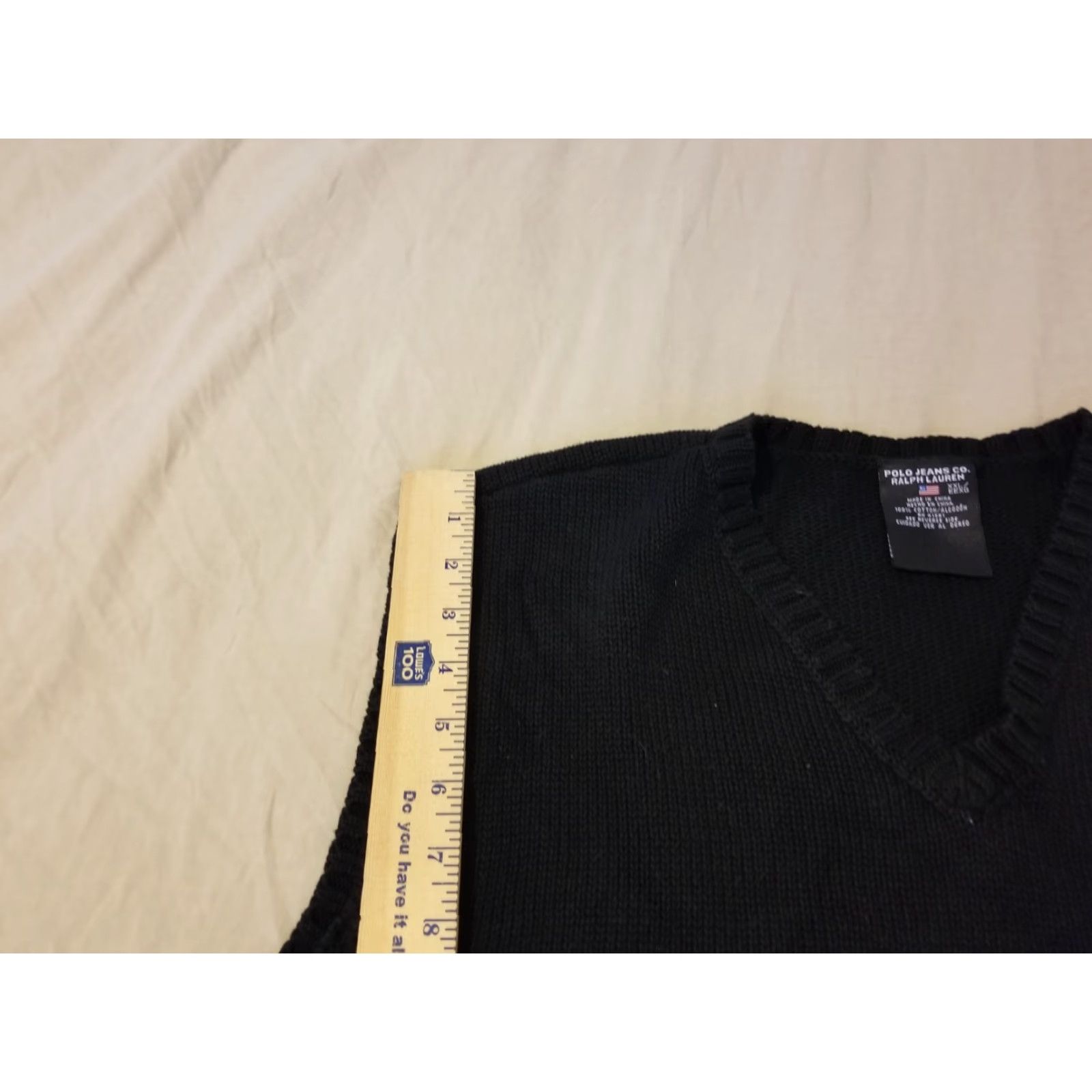 Polo Ralph Lauren VINTAGE Polo Ralph Lauren Vest Sweater 2XL Black Cotton Polo Ralph Lauren Mens Polo Shirt Vest Size US XXL / EU 58 / 5 - 5 Thumbnail