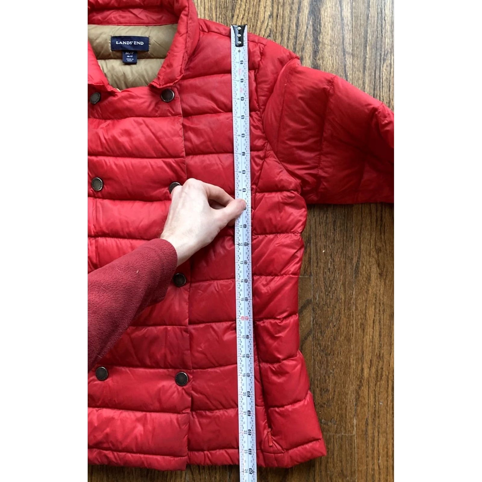 Lands' End Lands' End Puffer Jacket Womens Size M Down Red Full Zip Pockets Quilted Outdoor Ski Size M / US 6-8 / IT 42-44 - 7 Thumbnail