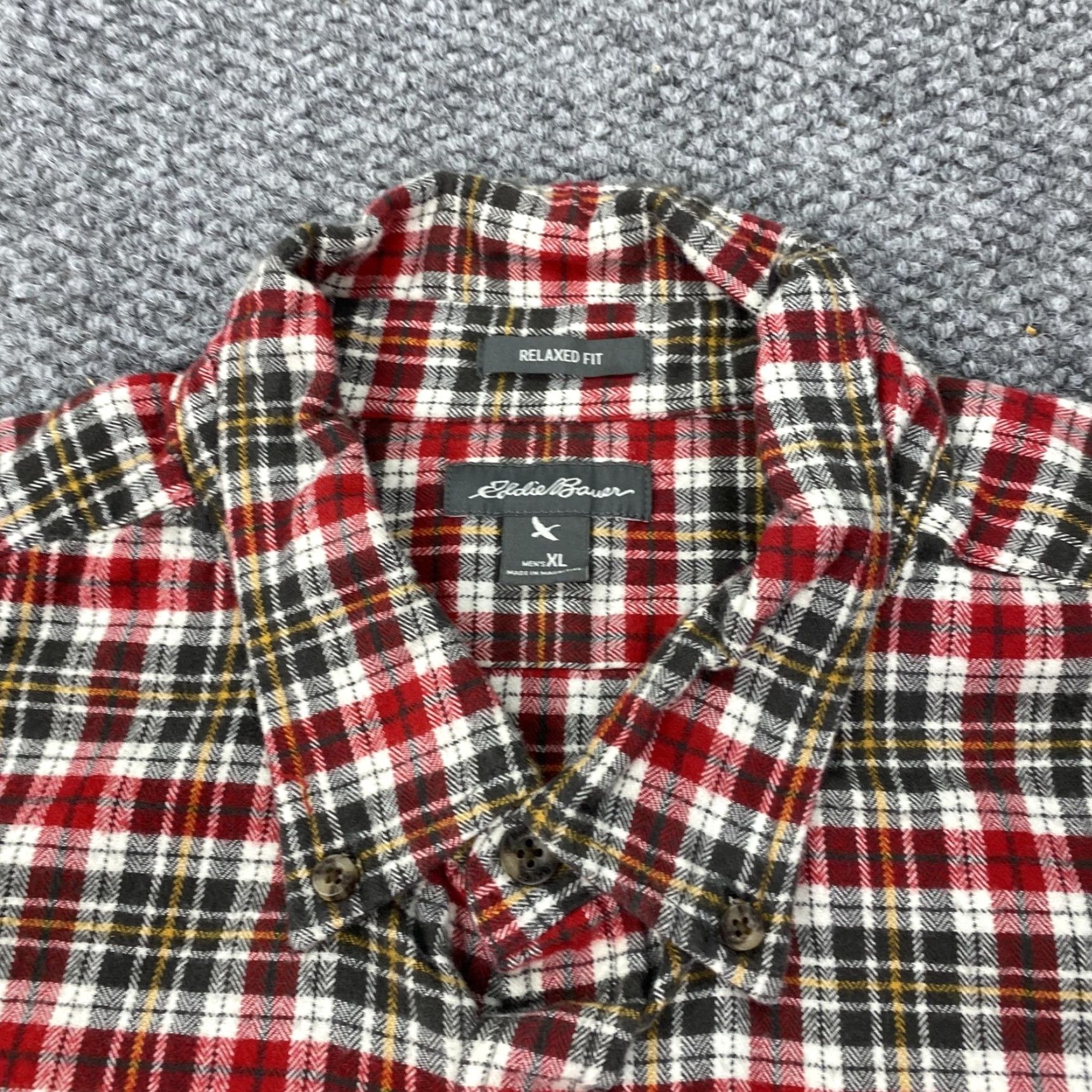 Eddie Bauer Eddie Bauer Shirt Mens XL Red Plaid Flannel Button-Down Long Sleeve Relaxed Fit Size US XL / EU 56 / 4 - 2 Thumbnail