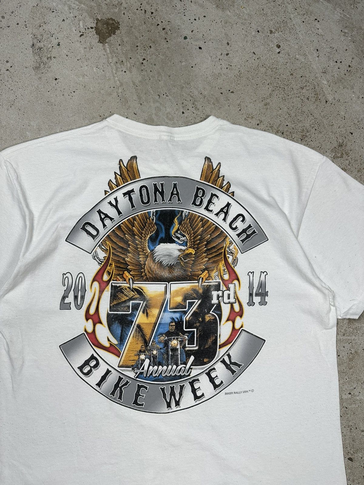 Harley Davidson Vintage Bike Week Daytona Beach Harley Moto Print T Shirt Size US L / EU 52-54 / 3 - 1 Thumbnail