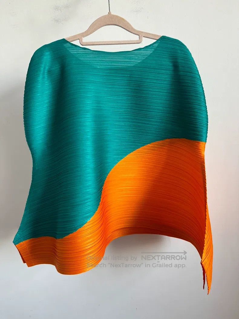 Issey Miyake Issey Miyake Color-block Short-sleeve Top Size L / US 10 / IT 46 - 2 Thumbnail