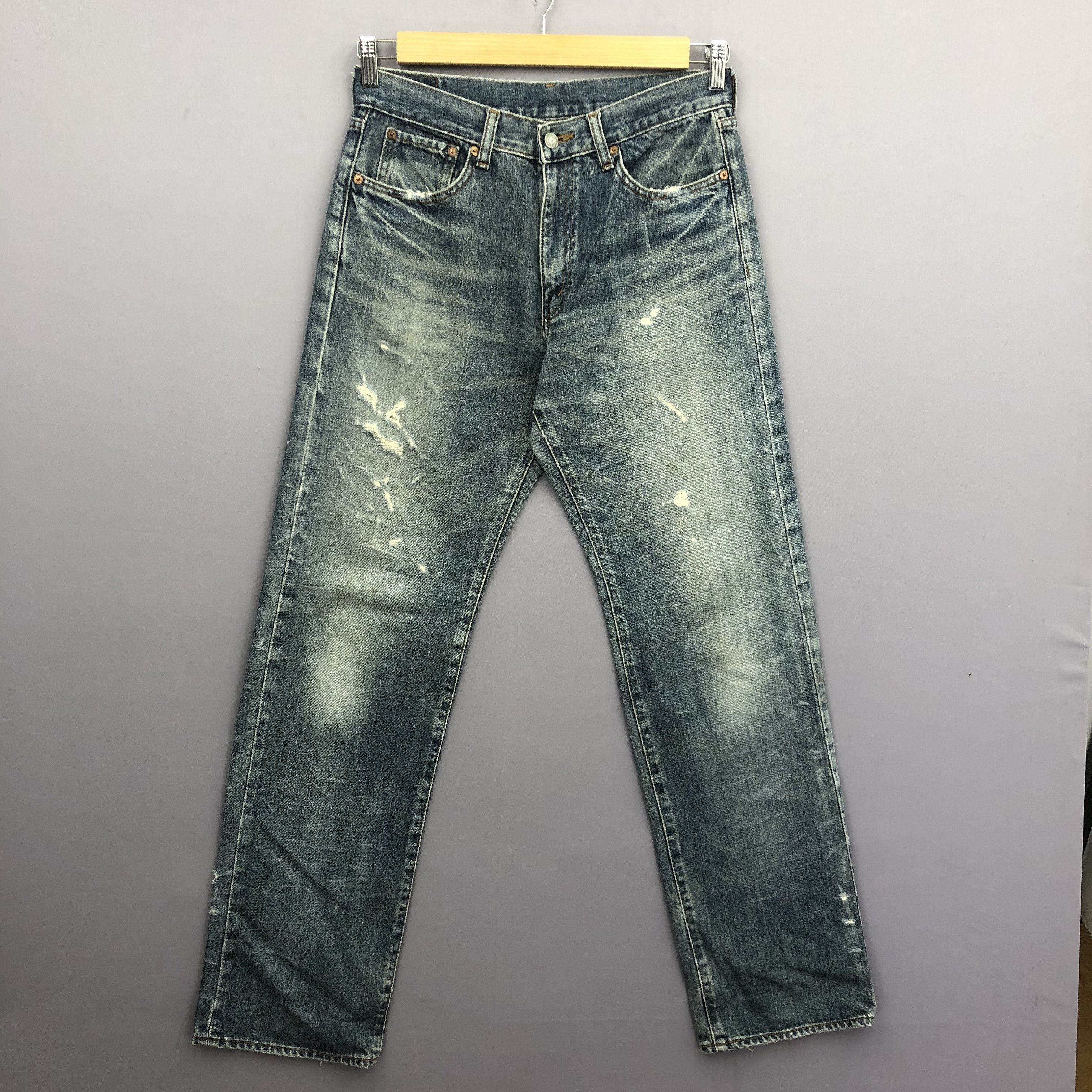Japanese Brand Vintage Bobson Distressed Rip Jeans Japanese Washed Denim Size US 30 / EU 46 - 1 Thumbnail