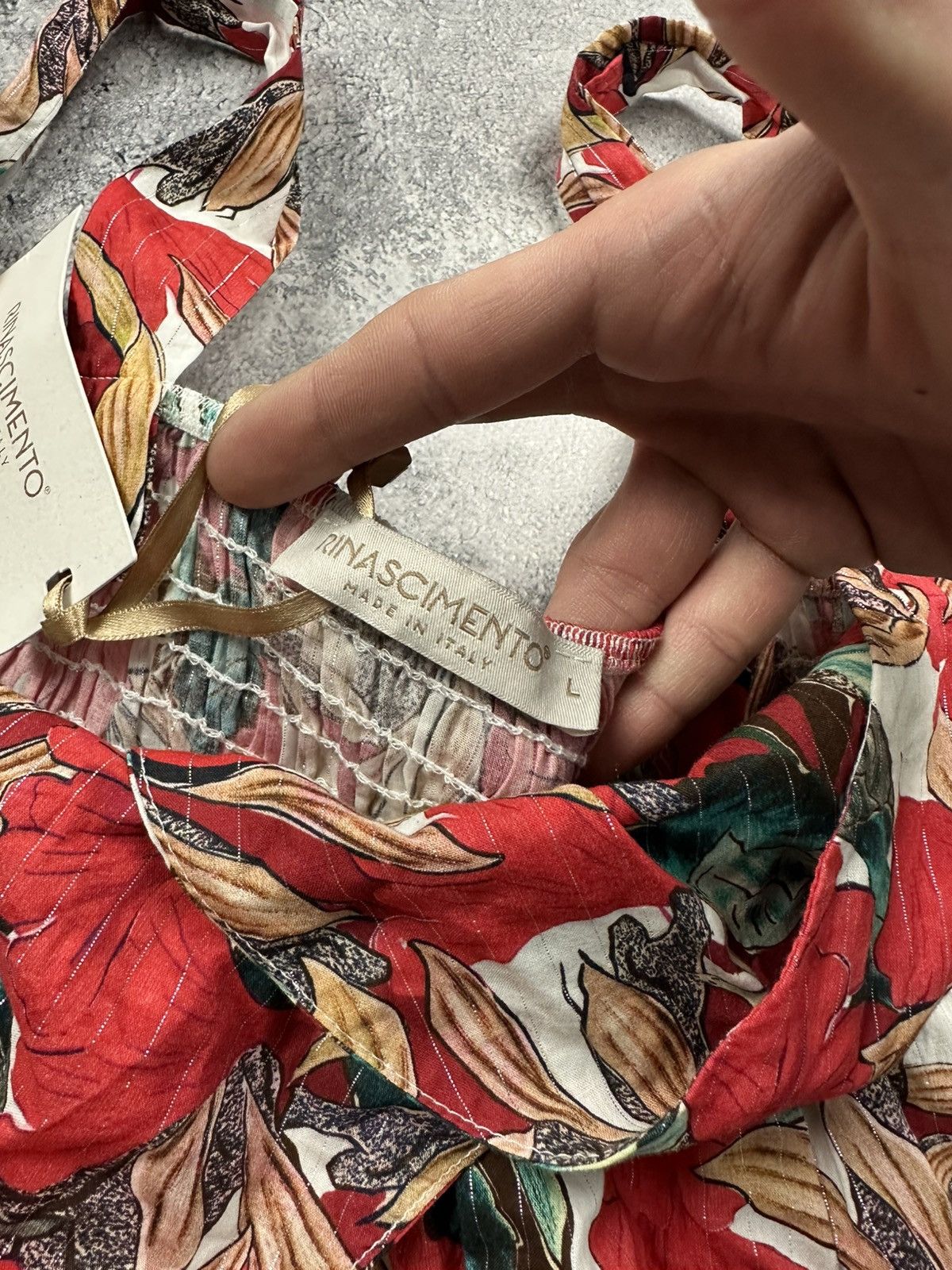 Other Rinascimento Flower Print Summer Blouse Top Made in Italy L Size L / US 10 / IT 46 - 7 Thumbnail
