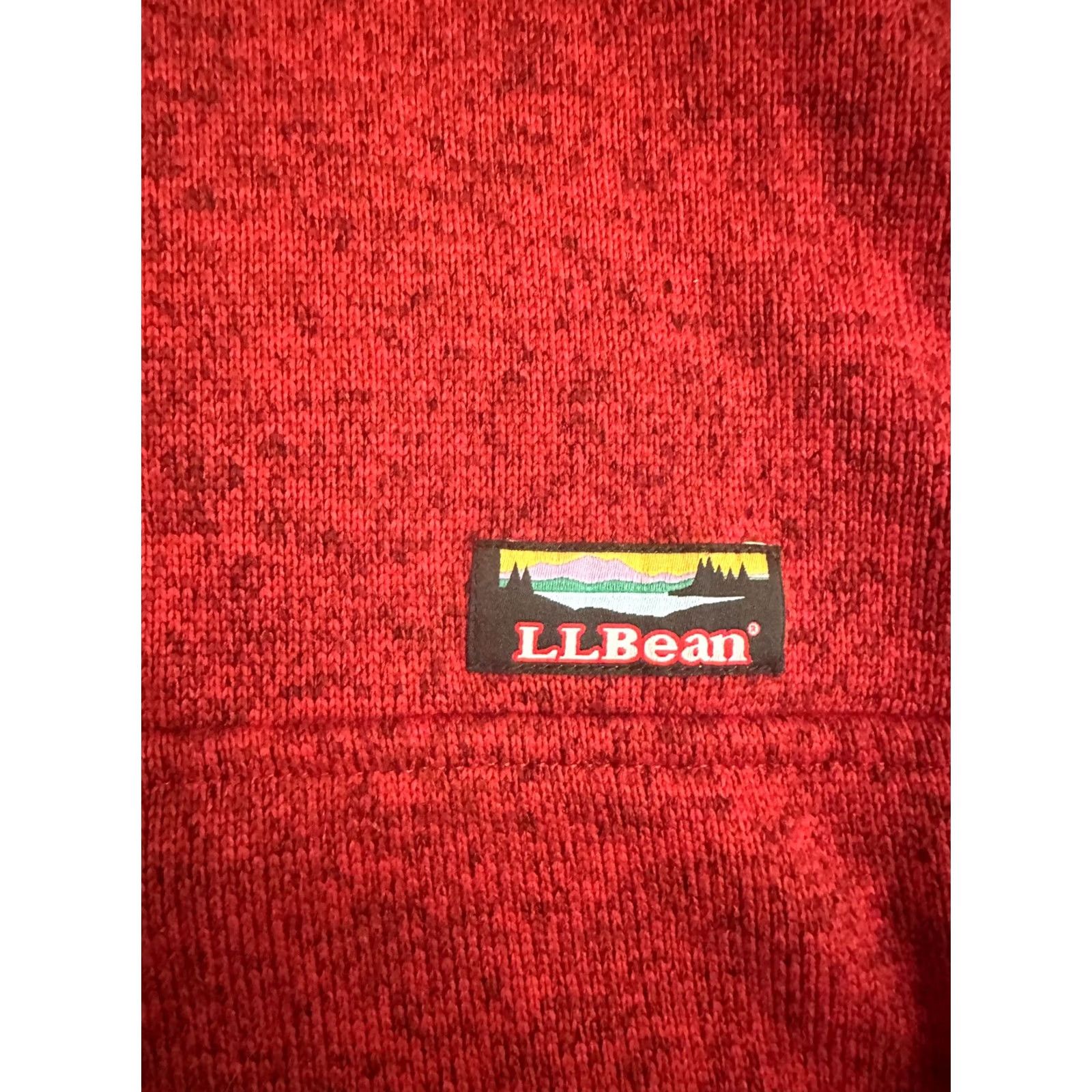 Vintage LL Bean Sweater Men Large Red 1/4 Snap Fleece Pullover Mock Neck Knit Regular Fit Long Sleeve Solid Casual Outdoor Size US L / EU 52-54 / 3 - 2 Thumbnail