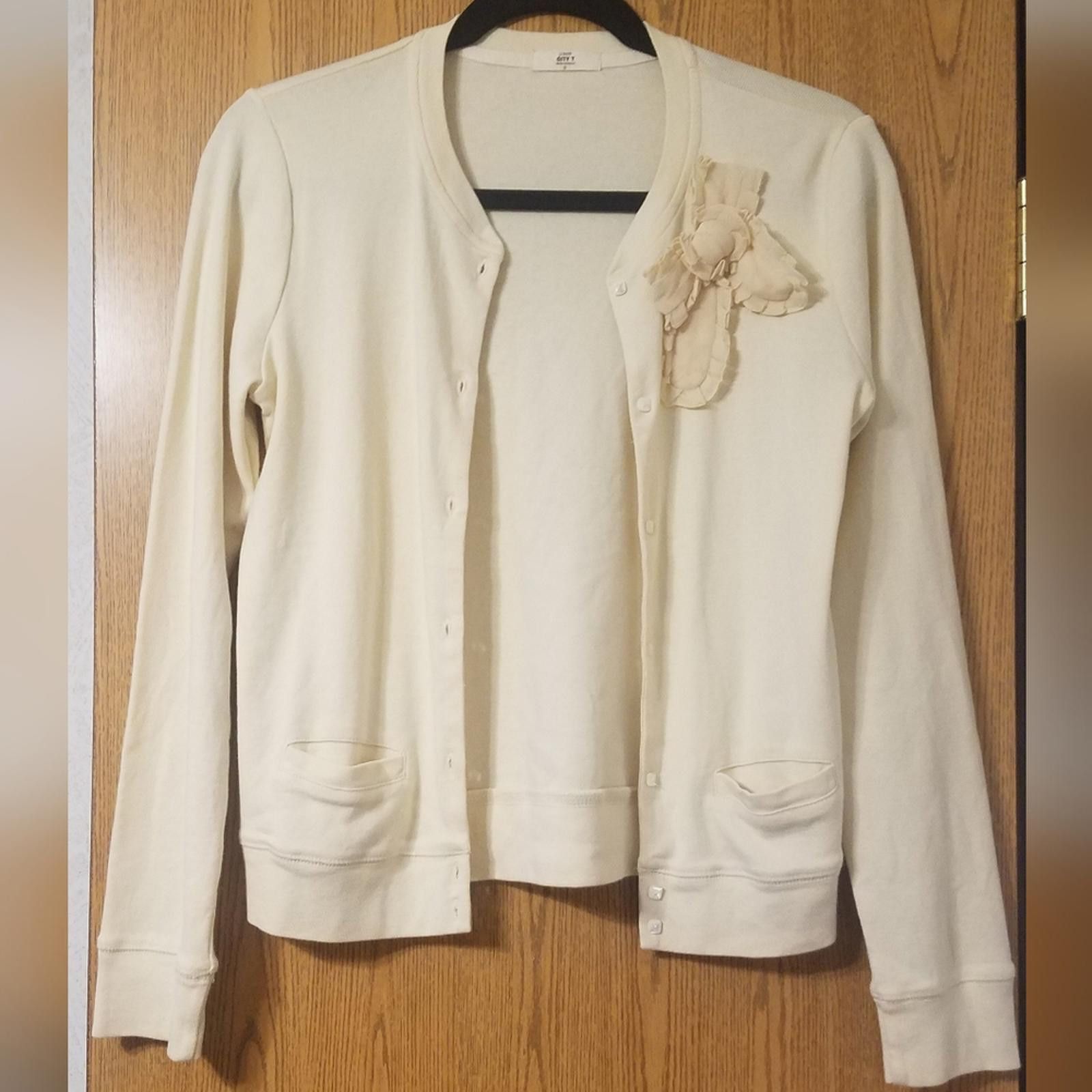 J.Crew J. Crew City T Cream Cardigan Small Size S / US 4 / IT 40 - 1 Thumbnail