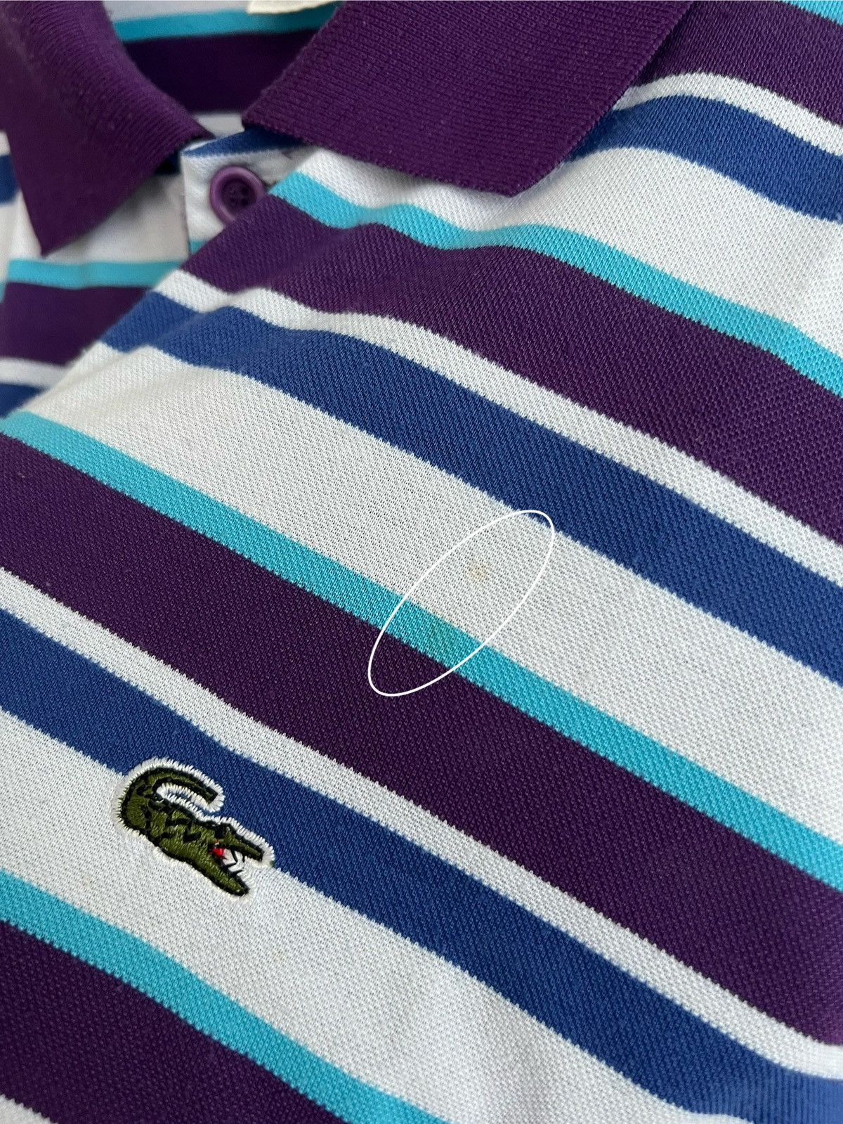 Lacoste Lacoste Striped Polo Shirt Mens Size 7 or L Vintage Cotton Size US L / EU 52-54 / 3 - 13 Thumbnail