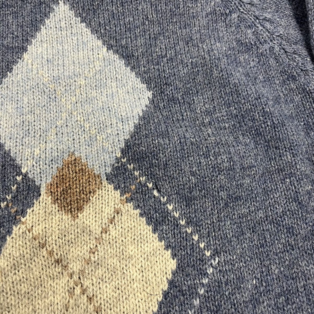 McGregor Vintage 90s McGregor Blue Argyle Pattern Wool Sweater Size US M / EU 48-50 / 2 - 2 Thumbnail