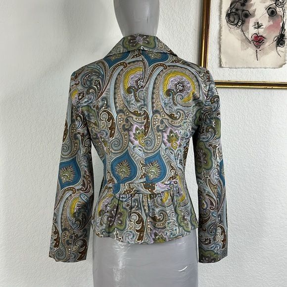 Etro Etro Paisley Pleated Back Cotton Stretch Blazer Size M / US 6-8 / IT 42-44 - 8 Thumbnail