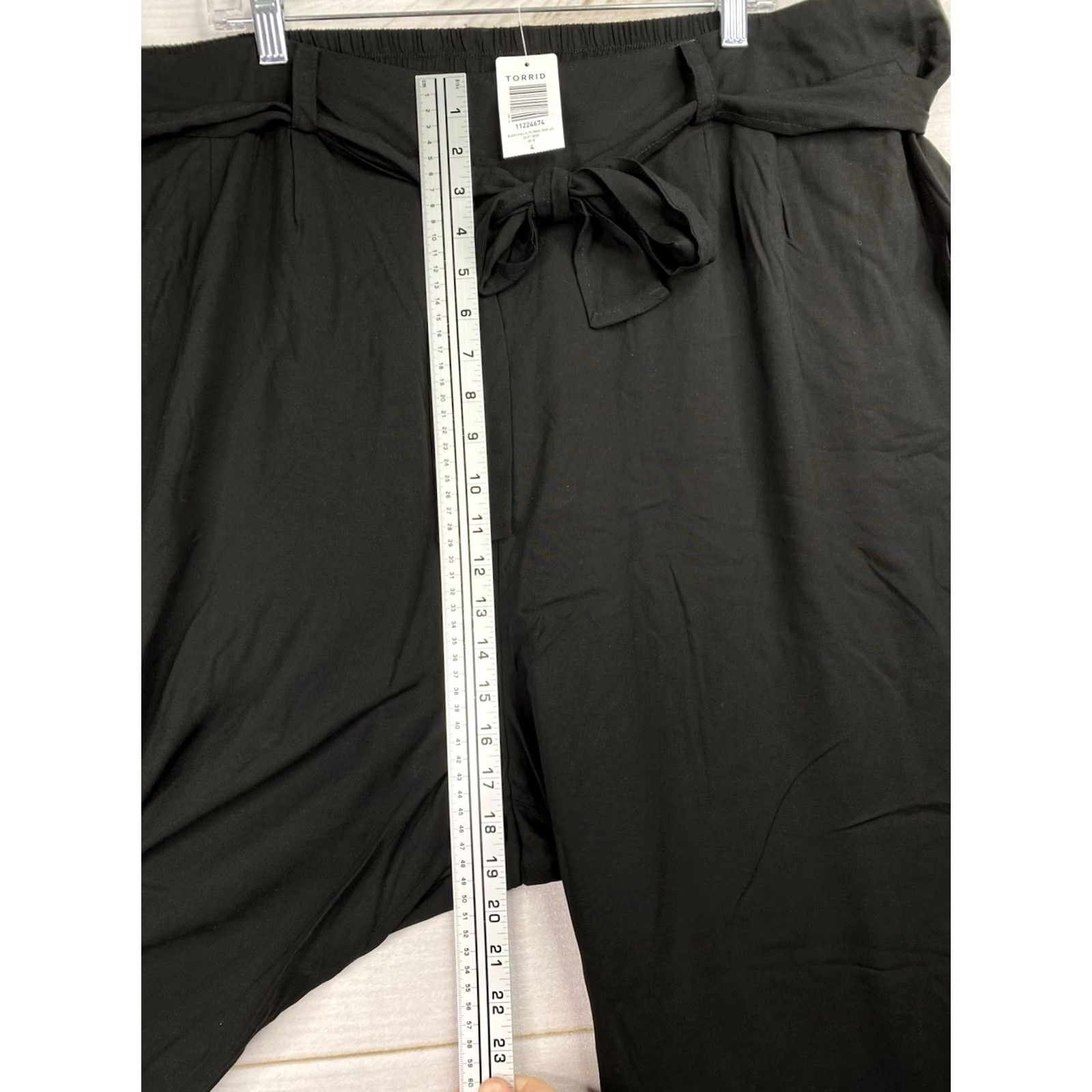 Torrid Torrid Pants Belted Black 4X Wide Leg Pull-On Relaxed High Rise Rayon Chiffon Winter Spring Summer Fall Adults Womens Pants Size 40" / US 18 - 3 Thumbnail