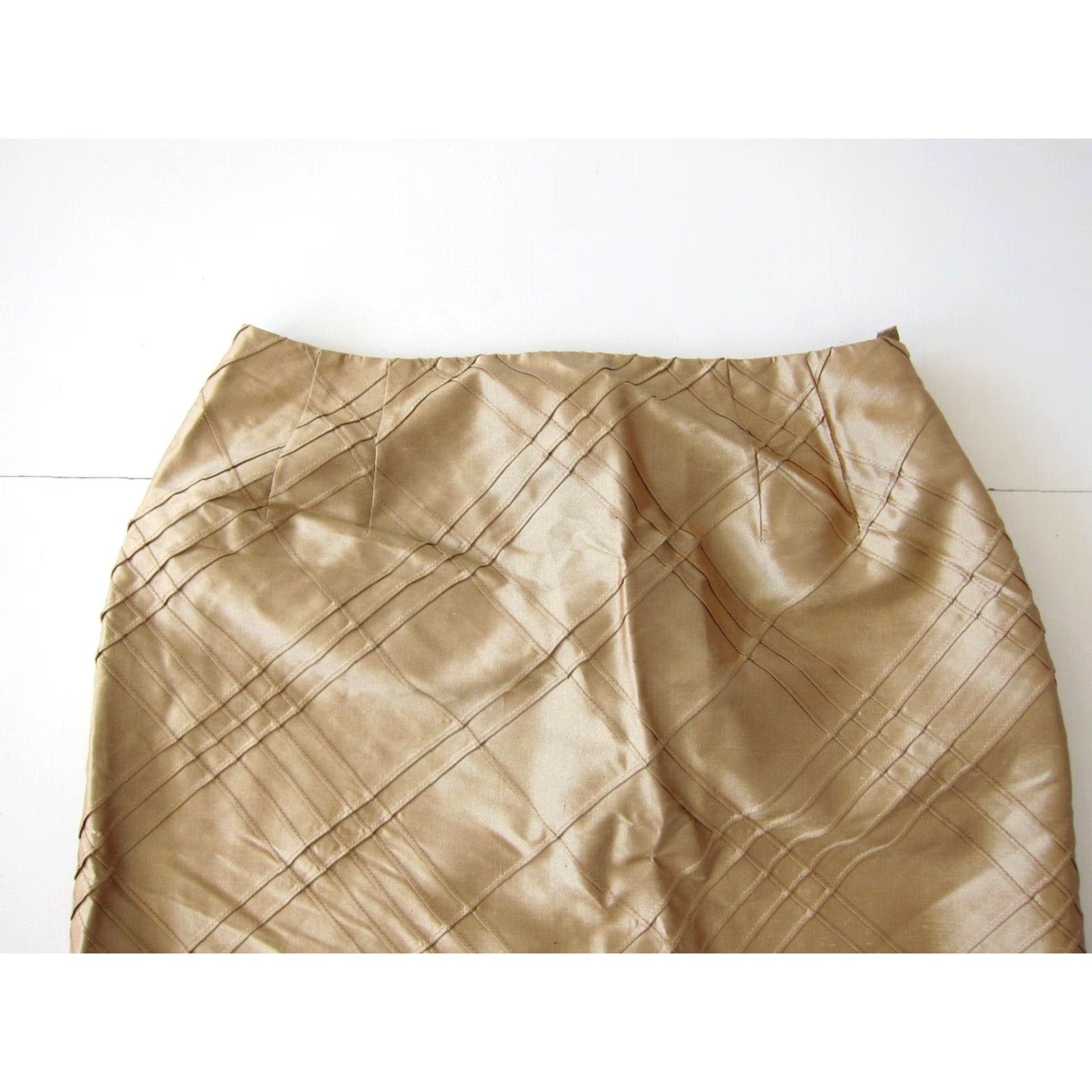 Talbots Talbots Skirt 6P 100% Silk Brown Knee Length Pencil Office Women Petite Brown Stitched Straight 6P Mens? Size 28" / US 6 / IT 42 - 3 Thumbnail